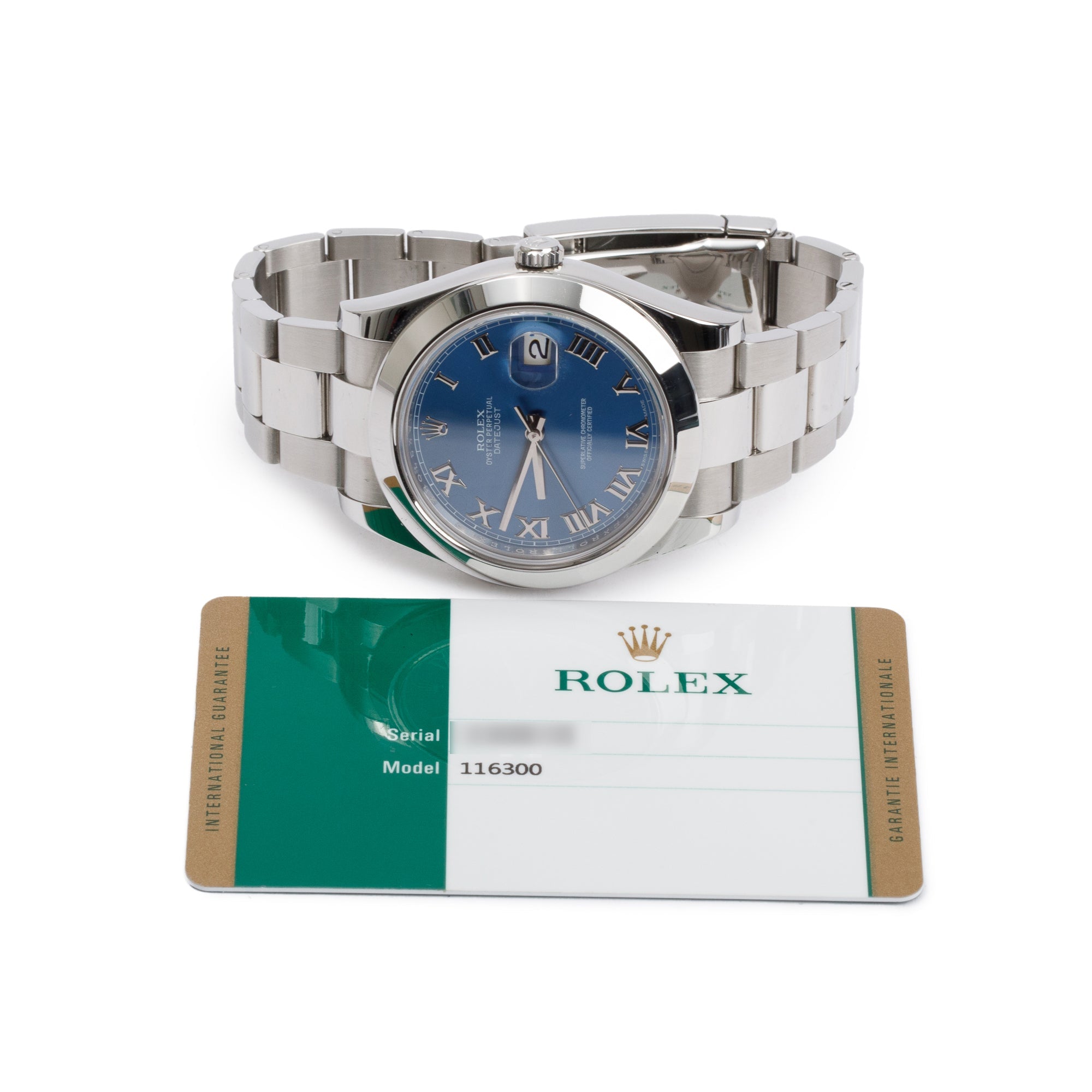 Rolex Stainless Steel Datejust II 41 MM Watch 116300 w/ Papers