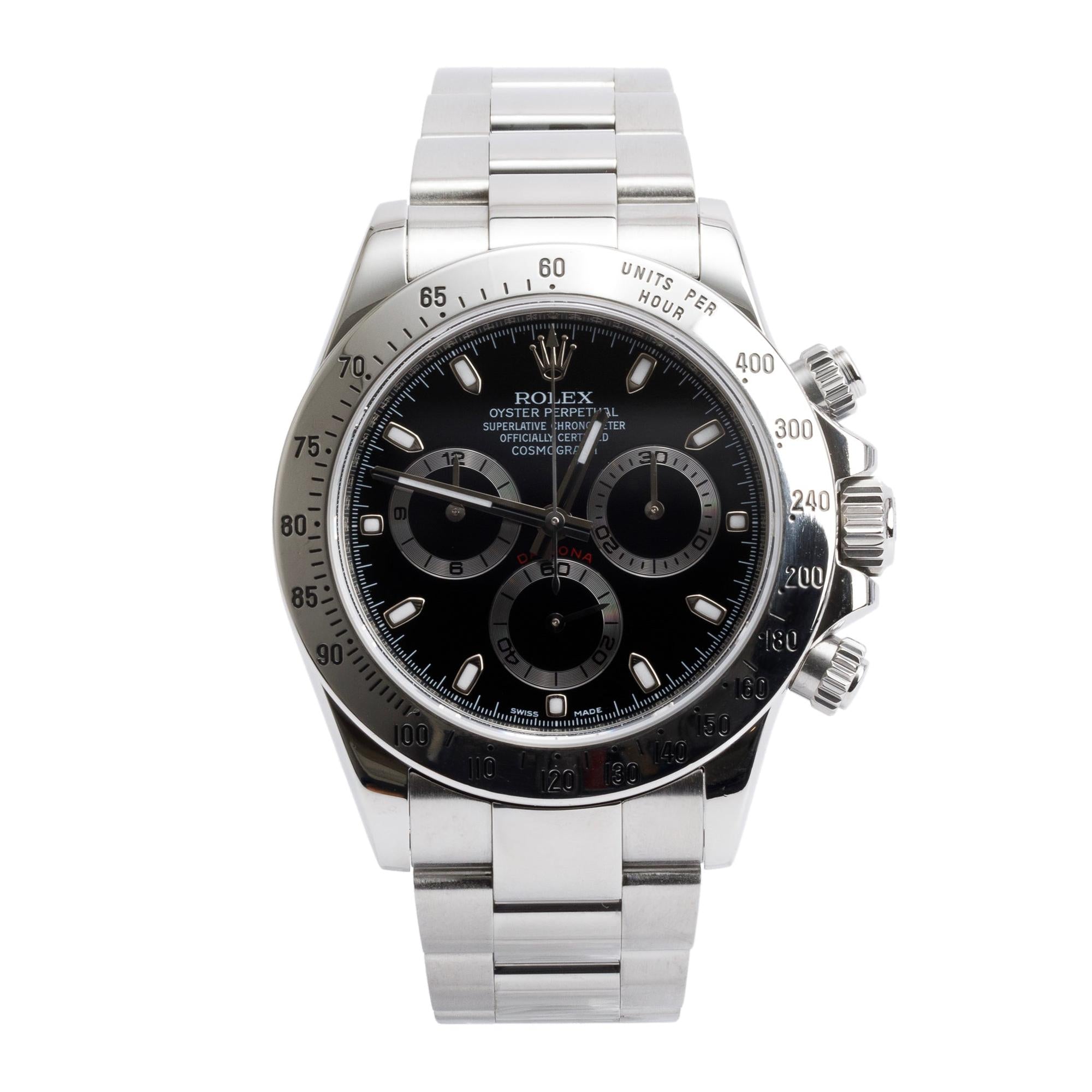 Rolex Stainless Steel Daytona 40 MM Chronograph Watch 116520 w/ Box & Papers
