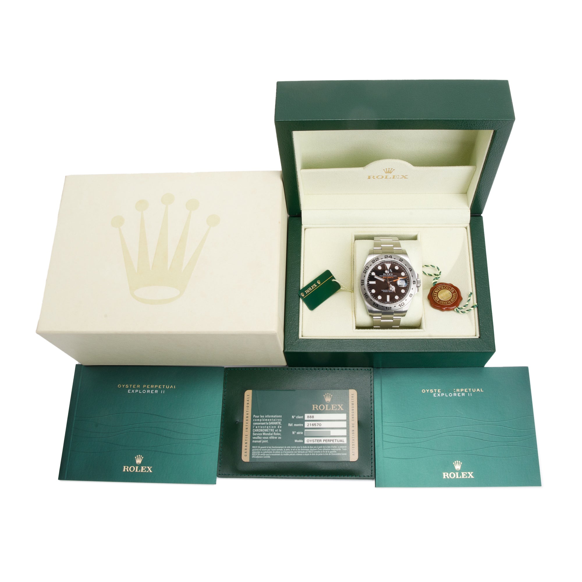 Rolex Stainless Steel Explorer II 42 MM Automatic Watch 216570 w/ Box & Papers