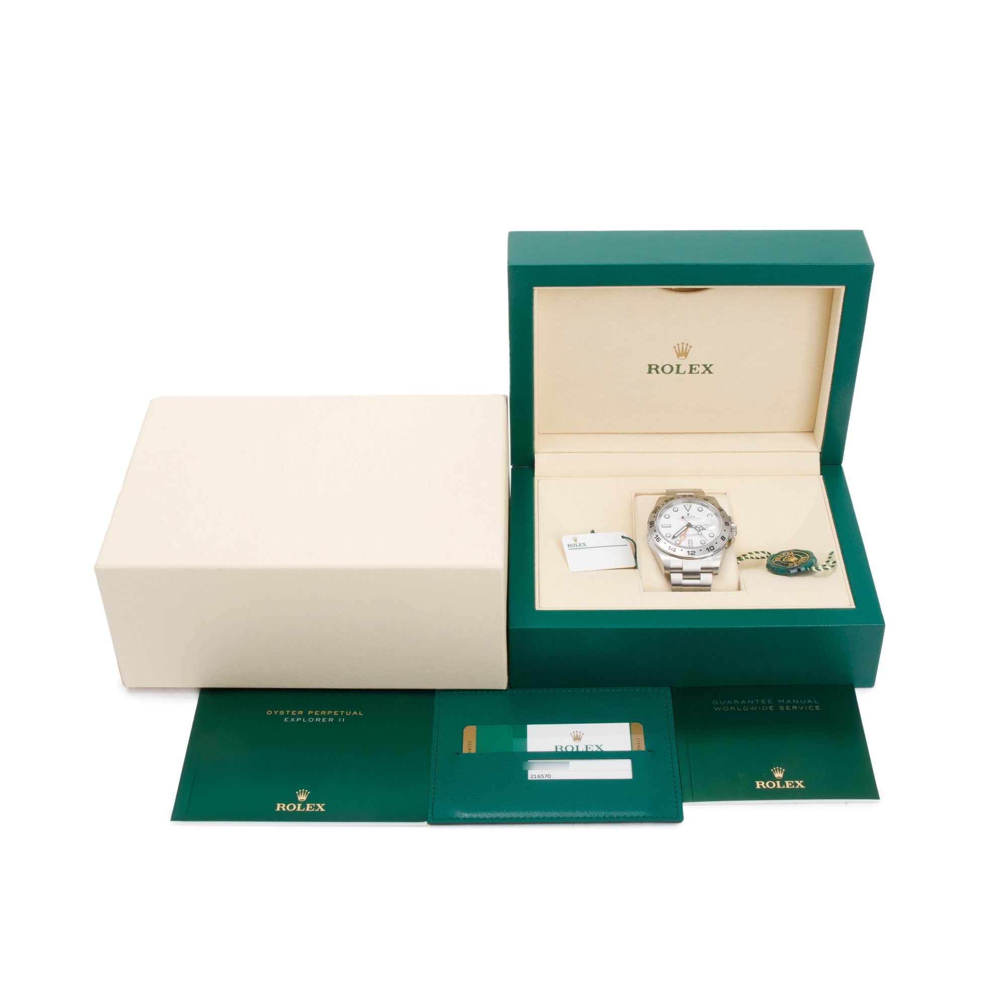 Rolex Stainless Steel Explorer II 42 MM Automatic Watch w/ Box & Papers