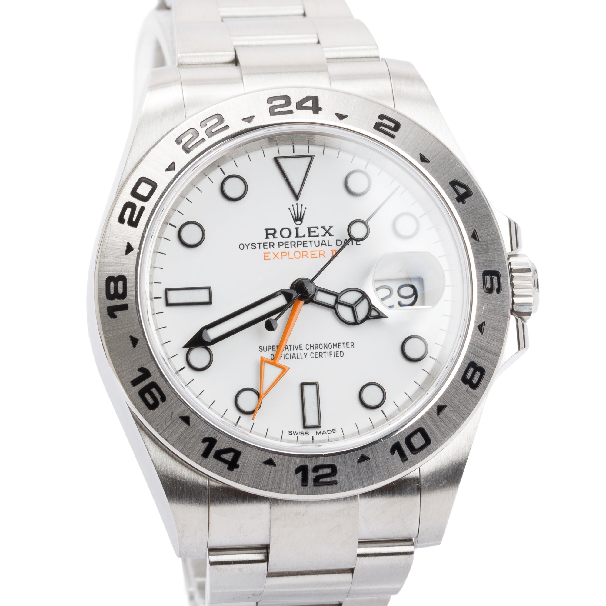 Rolex Stainless Steel Explorer II 42 MM Automatic Watch w/ Box & Papers