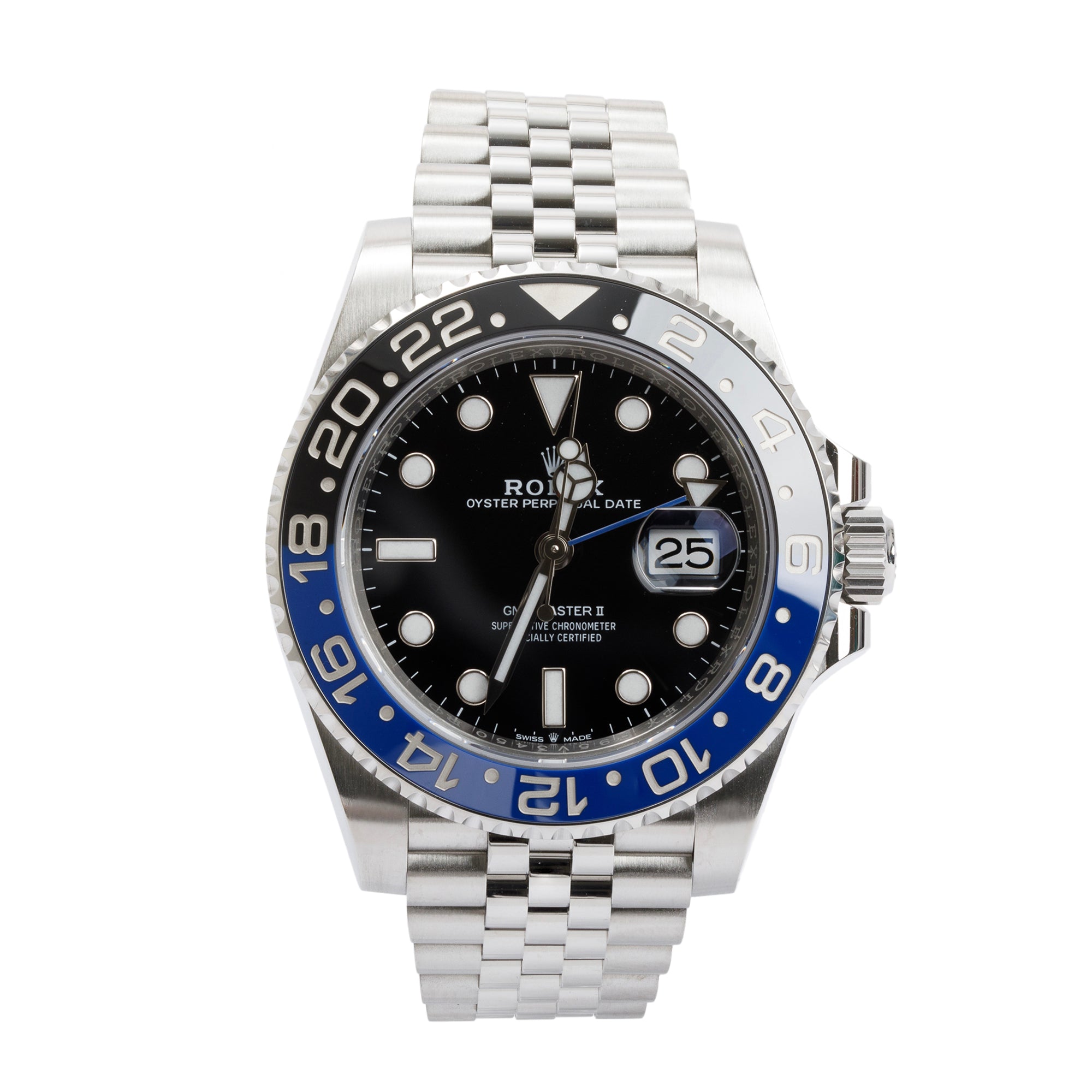 Rolex Stainless Steel GMT-Master II "Batgirl" 40 MM Watch w/ Box & Papers