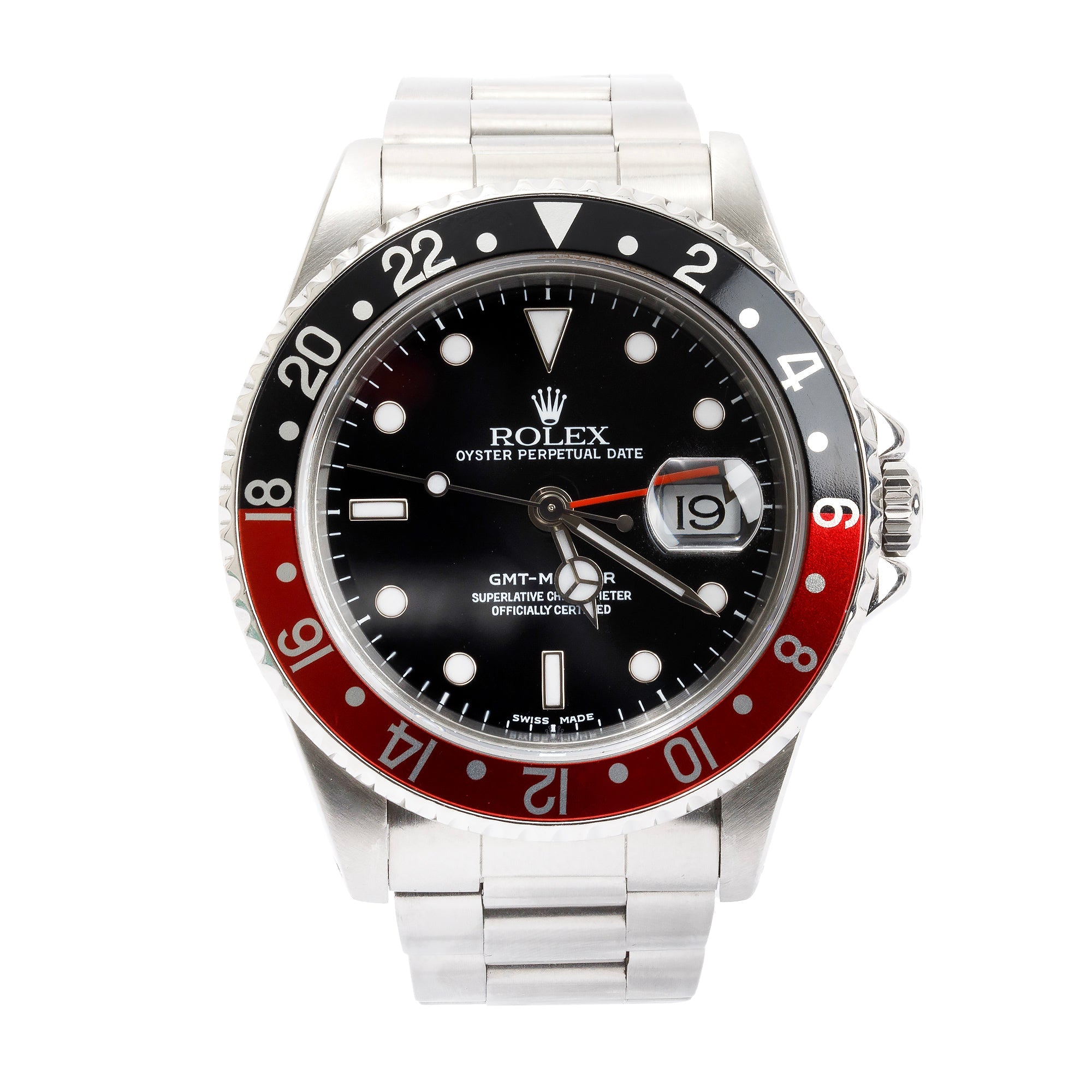 Rolex Stainless Steel GMT-Master II 'Coke' 40 MM Watch w/ Box & Papers