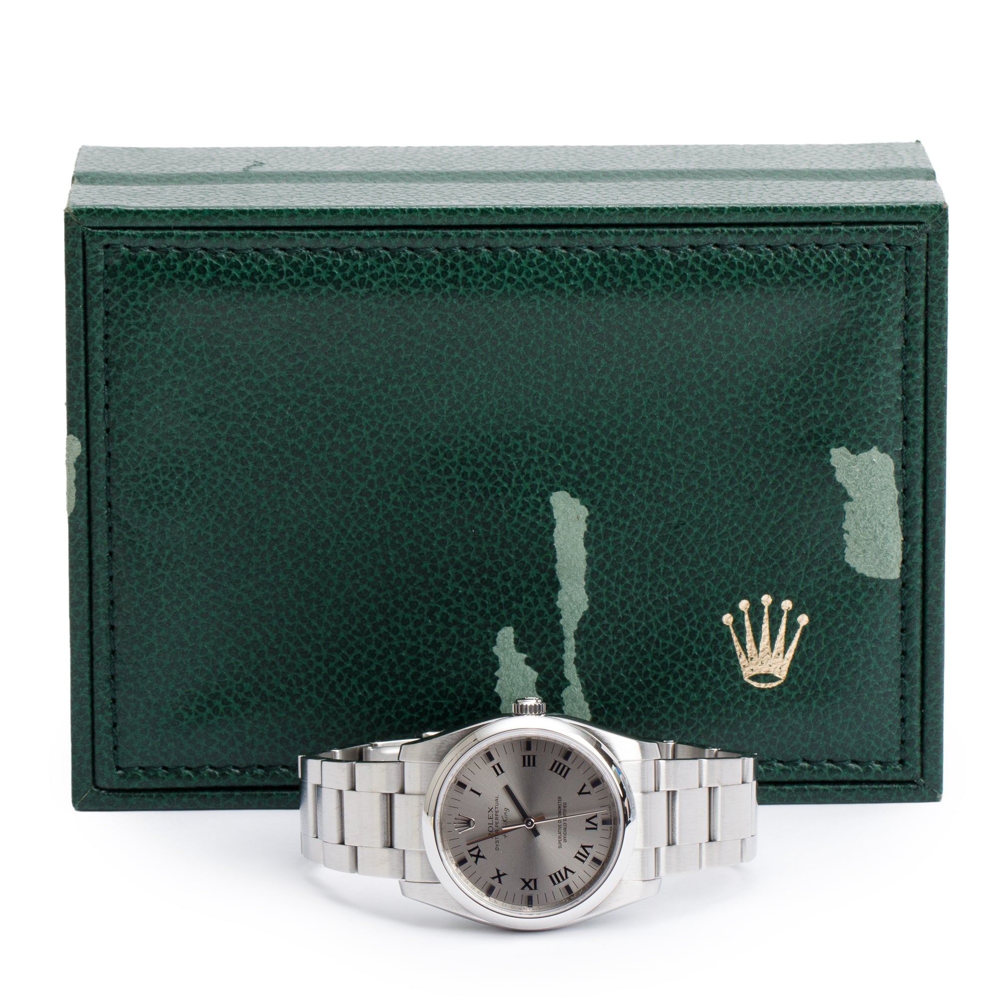 Rolex Stainless Steel Oyster Perpetual Air King 34 MM Automatic Watch 114200 w/ Box