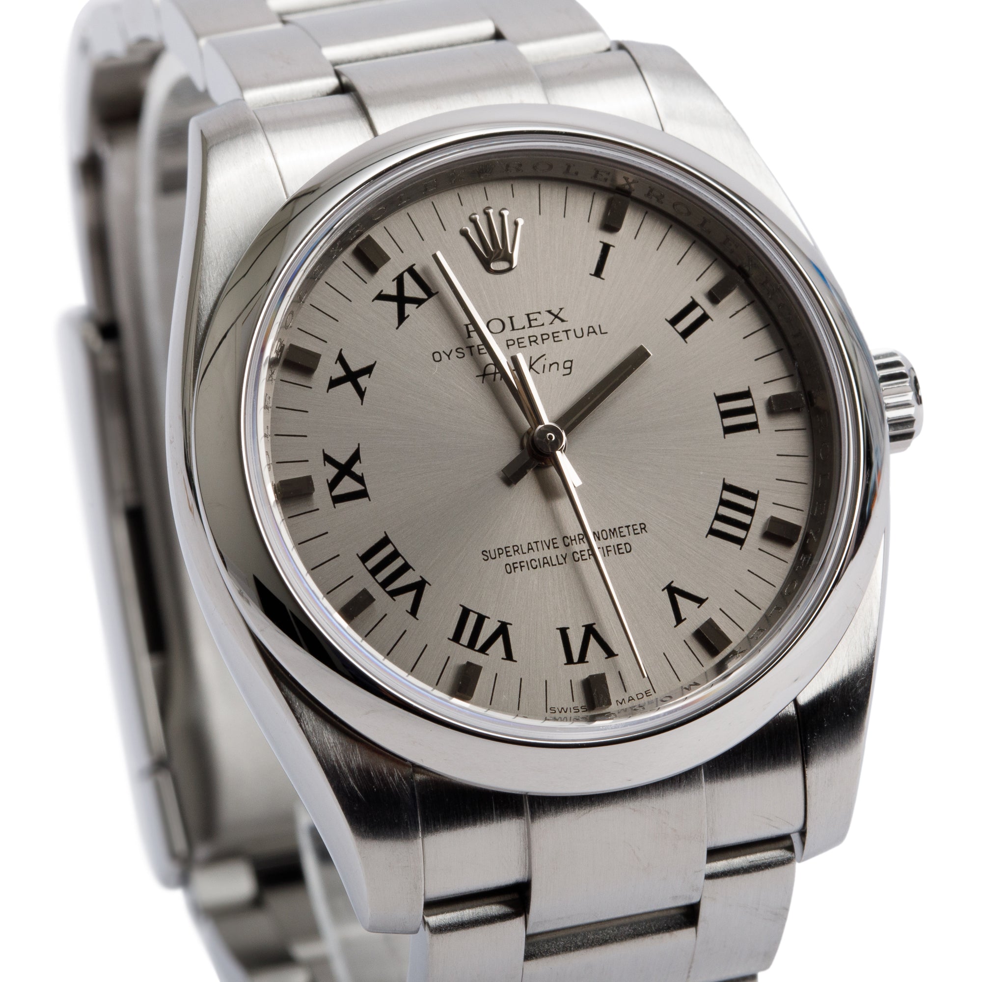 Rolex Stainless Steel Oyster Perpetual Air King 34 MM Automatic Watch 114200 w/ Box