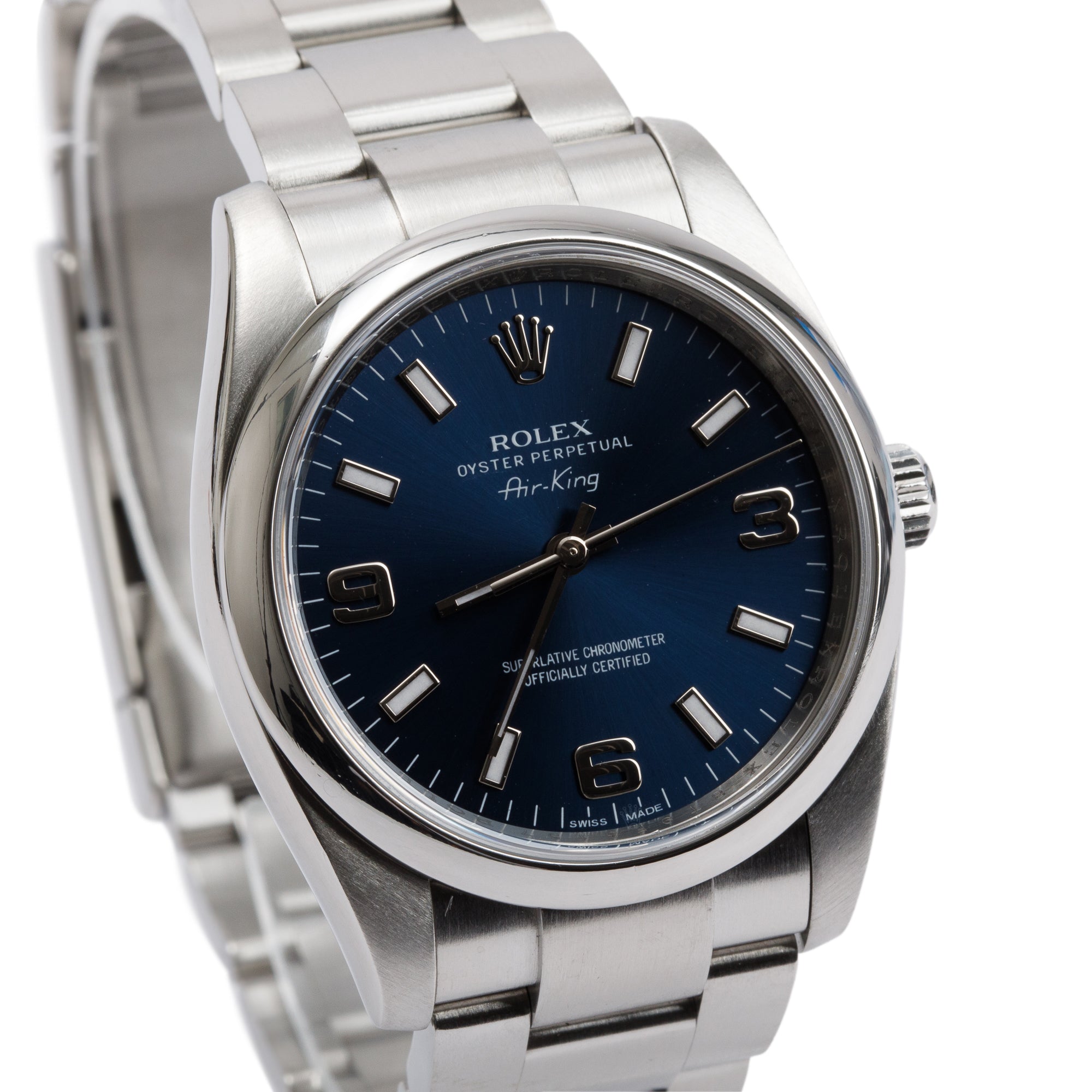 Rolex Stainless Steel Oyster Perpetual Air King 34 MM Automatic Watch 114200 w/ Papers