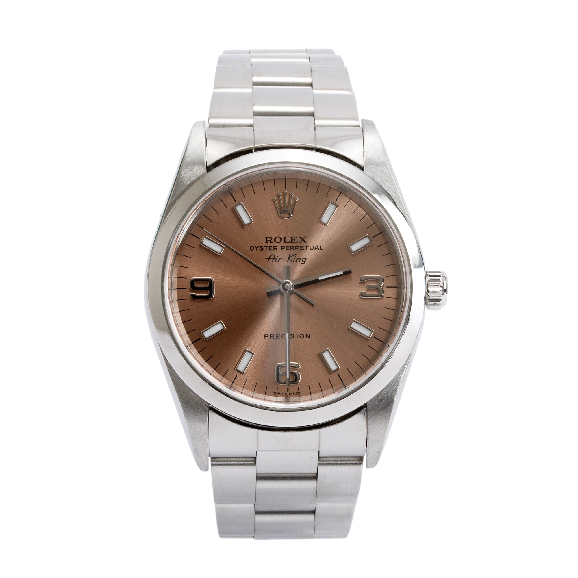 Rolex Stainless Steel Oyster Perpetual Air King 34 MM Automatic Watch 14000