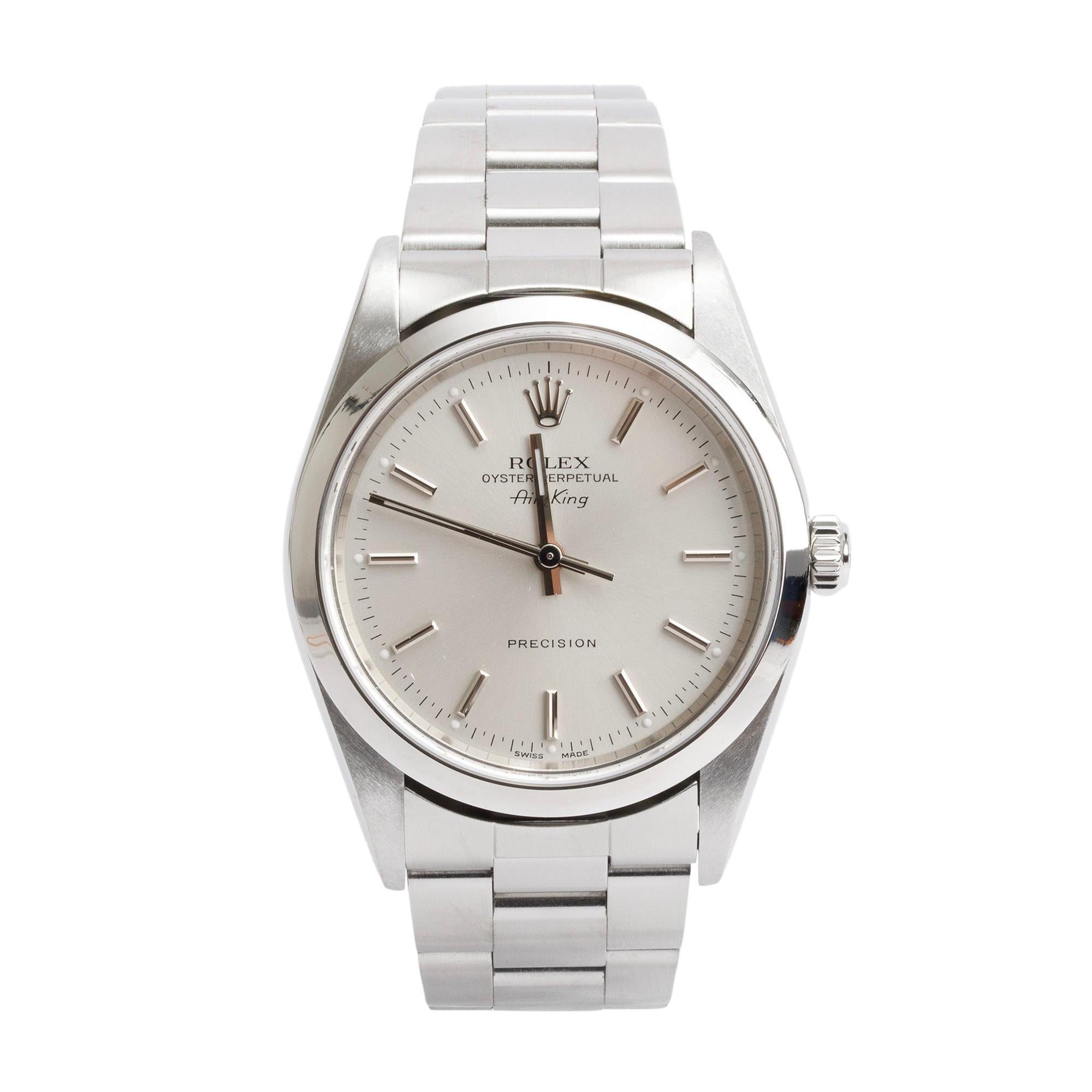 Rolex Stainless Steel Oyster Perpetual Air King 34 MM Watch 14000