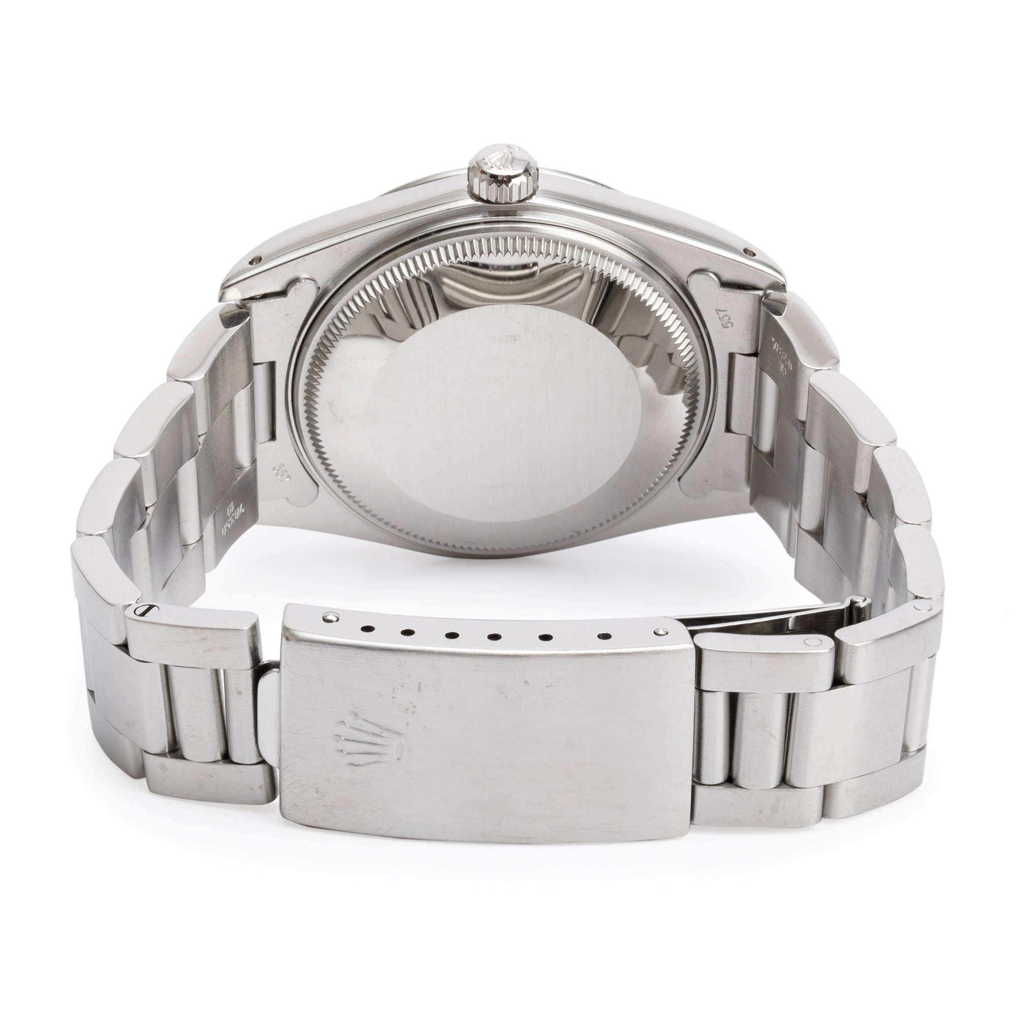 Rolex Stainless Steel Oyster Perpetual Date 34 MM Watch Silver Dial 15000