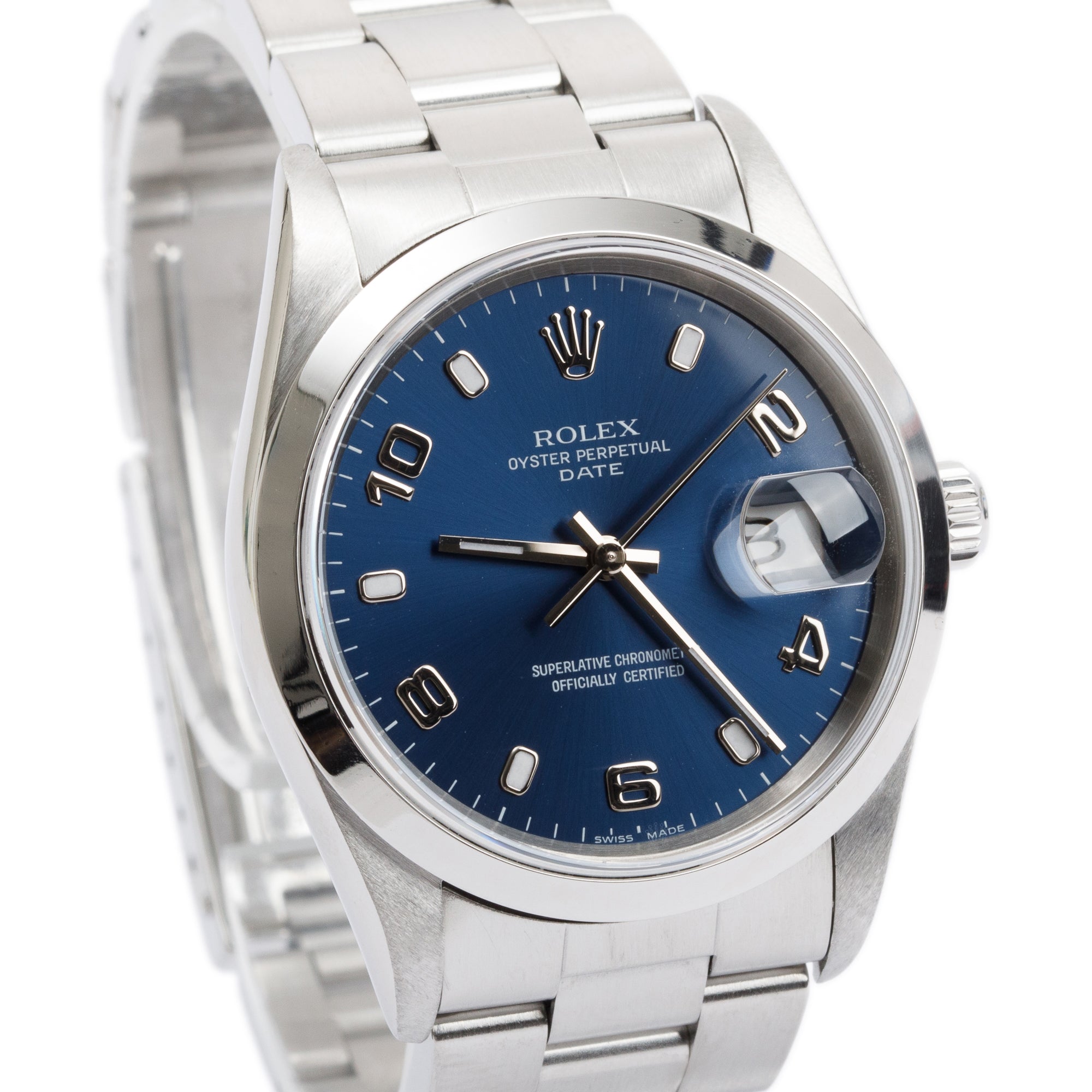 Rolex Stainless Steel Oyster Perpetual Date 34 MM Watch w/ Box