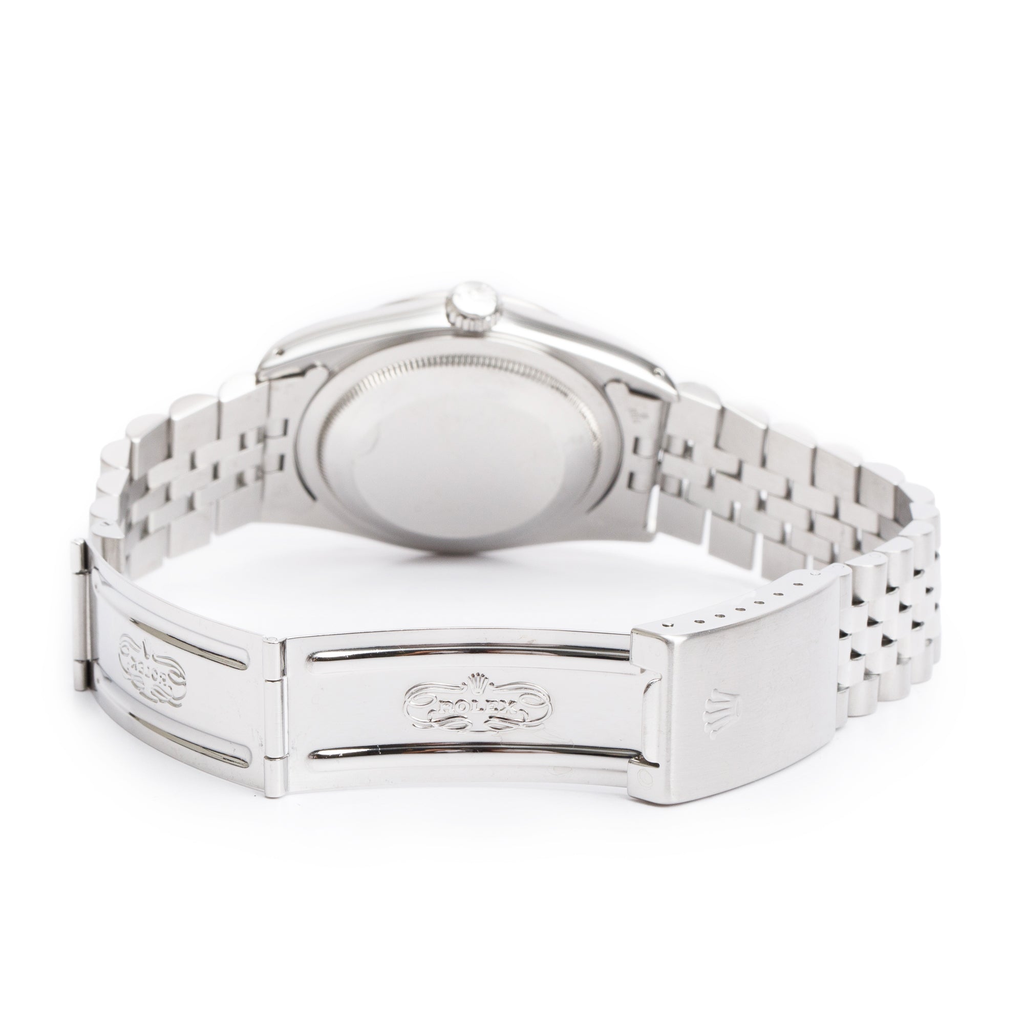 Rolex Stainless Steel Oyster Perpetual Datejust 36 MM Watch Mother of Pearl Diamond Dial 16234