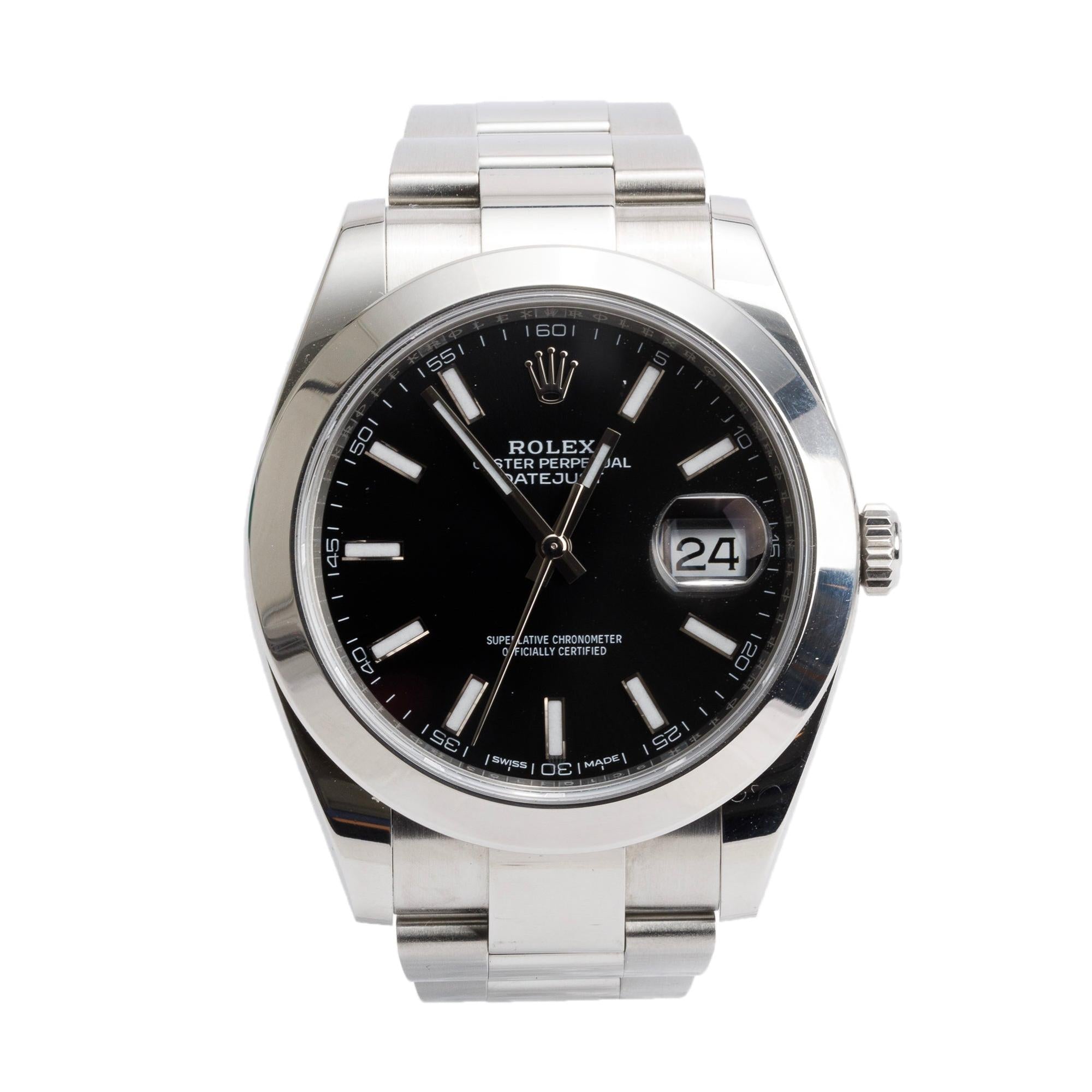 Rolex Stainless Steel Oyster Perpetual Datejust 41 MM Watch 126300 w/ Box & Papers