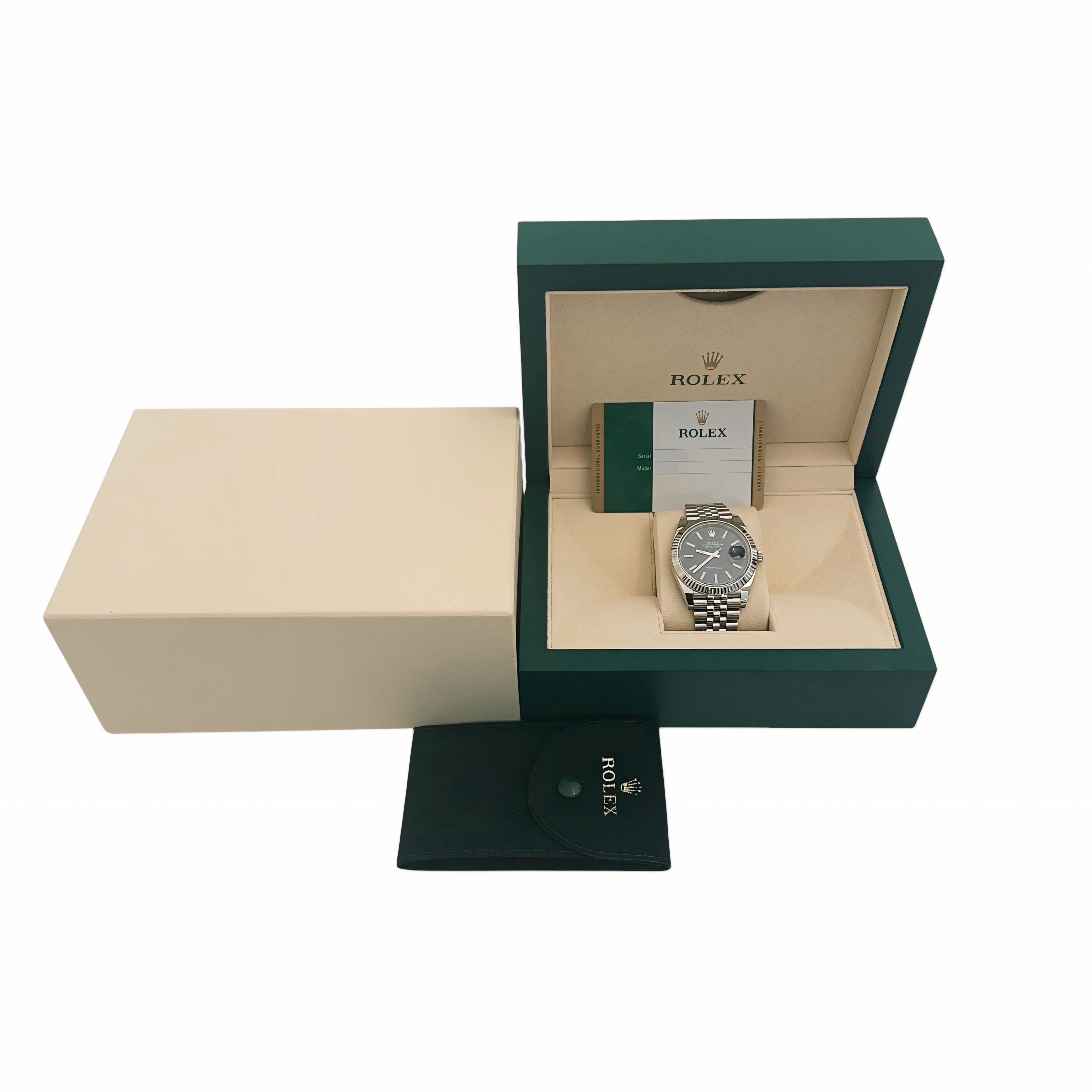 Rolex Stainless Steel Oyster Perpetual Datejust 41 MM Watch Blue Dial 126334 w/ Box & Papers