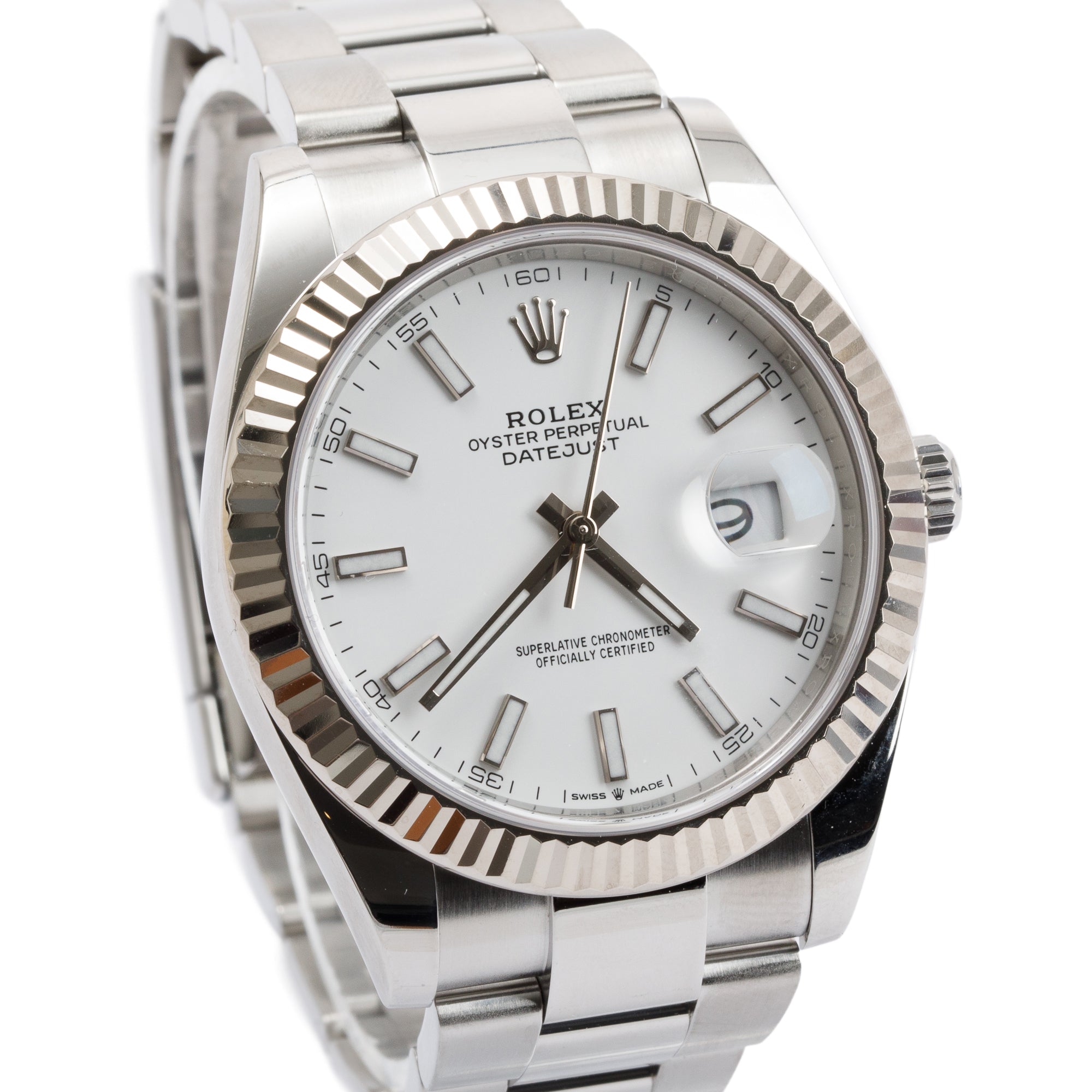 Rolex Stainless Steel Oyster Perpetual Datejust 41 MM Watch w/ Box & Papers