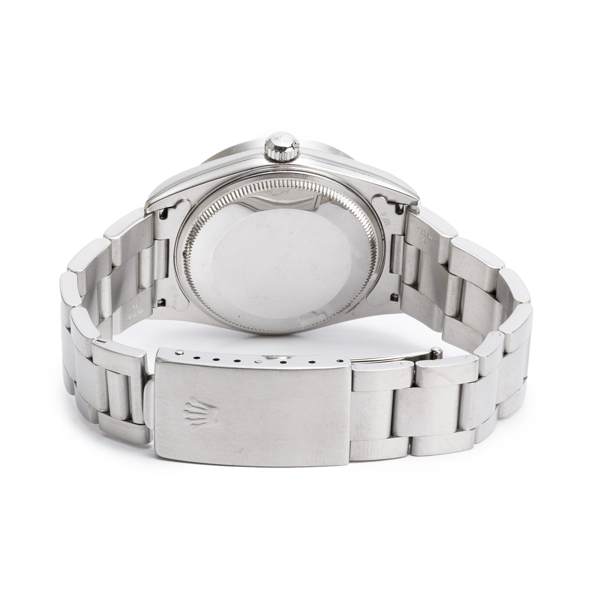 Rolex Stainless Steel Oyster Perpetual Engine Turned Bezel Air King 34 MM Watch Black Dial 14010M w/ Box & Papers