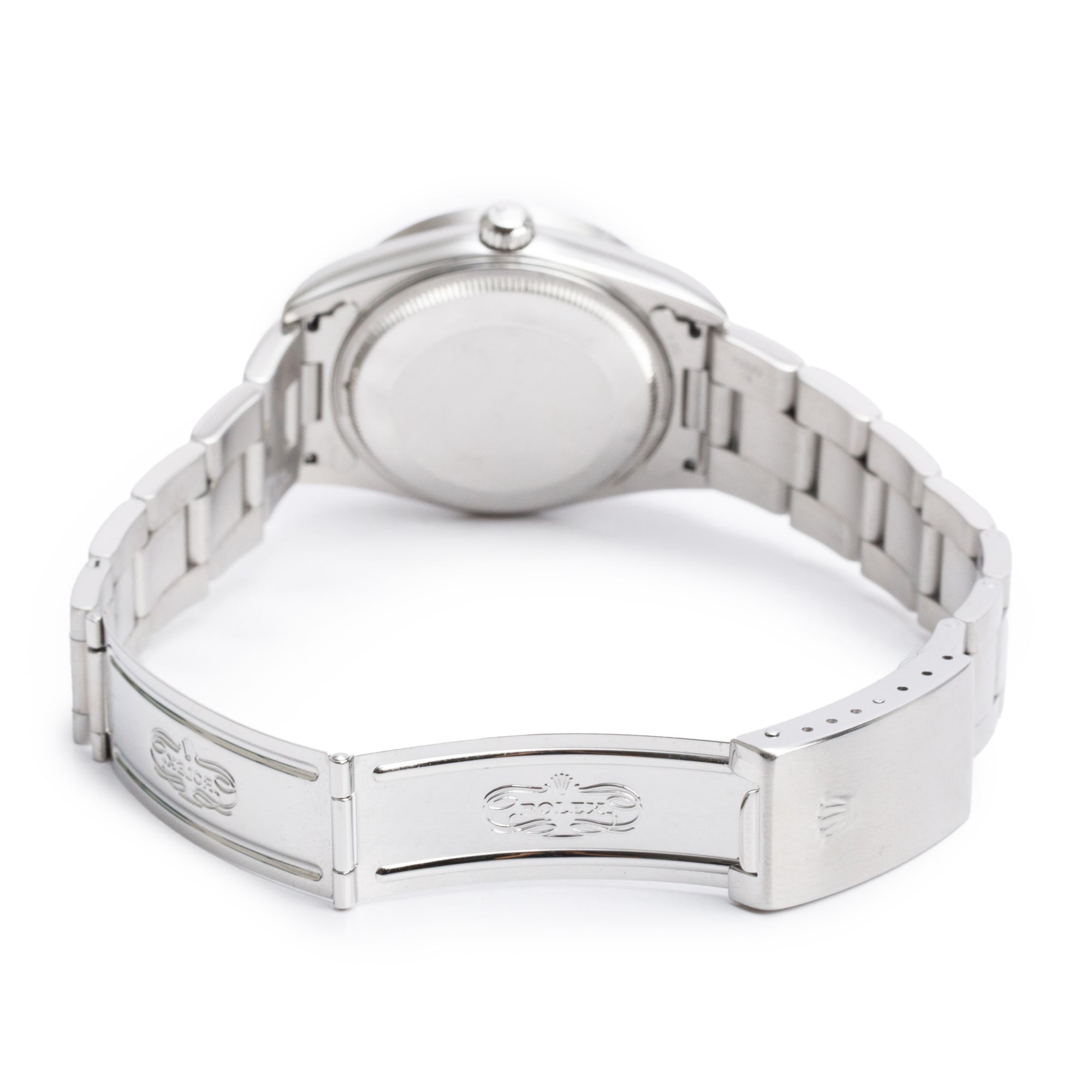 Rolex Stainless Steel Oyster Perpetual Engine Turned Bezel Air King 34 MM Watch Black Dial 14010M w/ Box & Papers