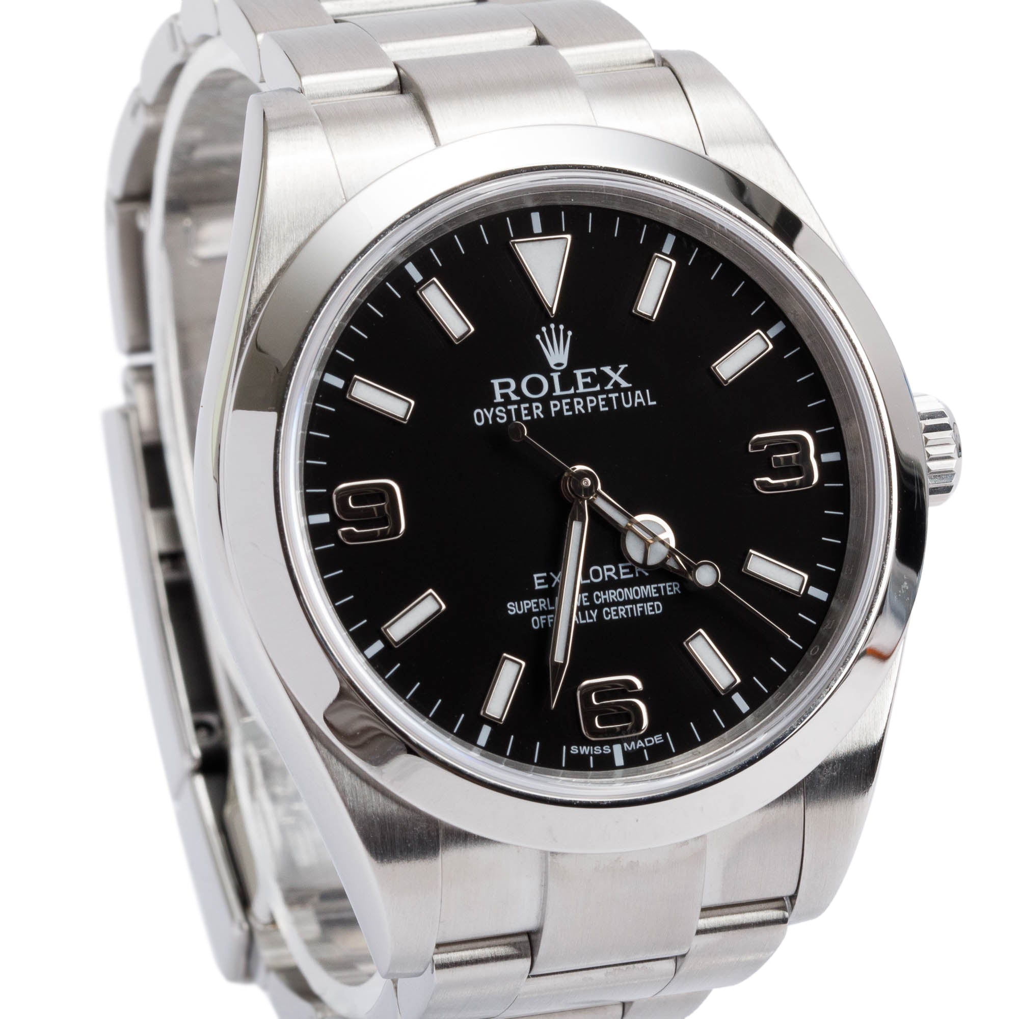 Rolex Stainless Steel Oyster Perpetual Explorer 39 MM Watch 214270 w/ Box & Papers