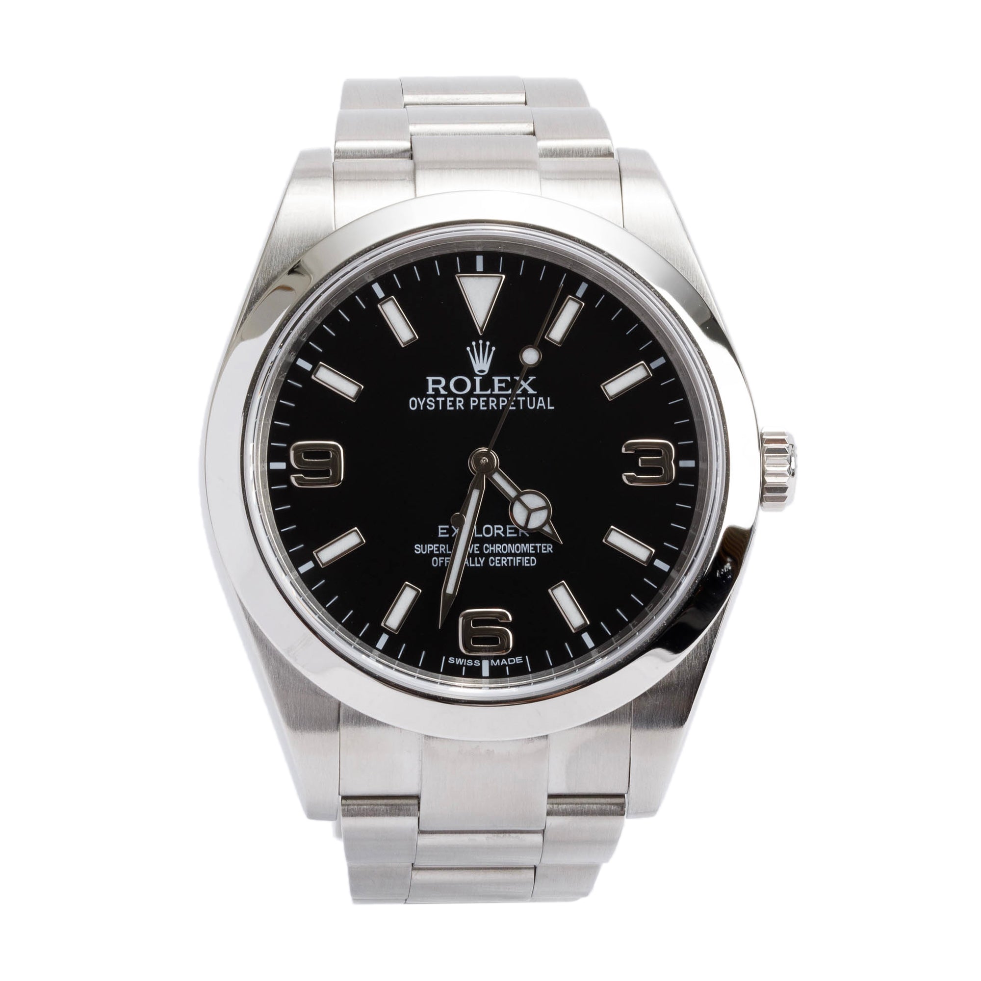 Rolex Stainless Steel Oyster Perpetual Explorer 39 MM Watch 214270 w/ Box & Papers