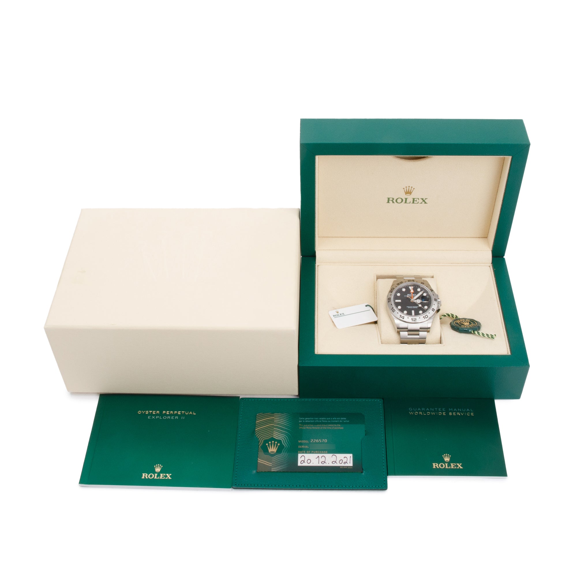Rolex Stainless Steel Oyster Perpetual Explorer II 42mm Watch w/ Box & Papers