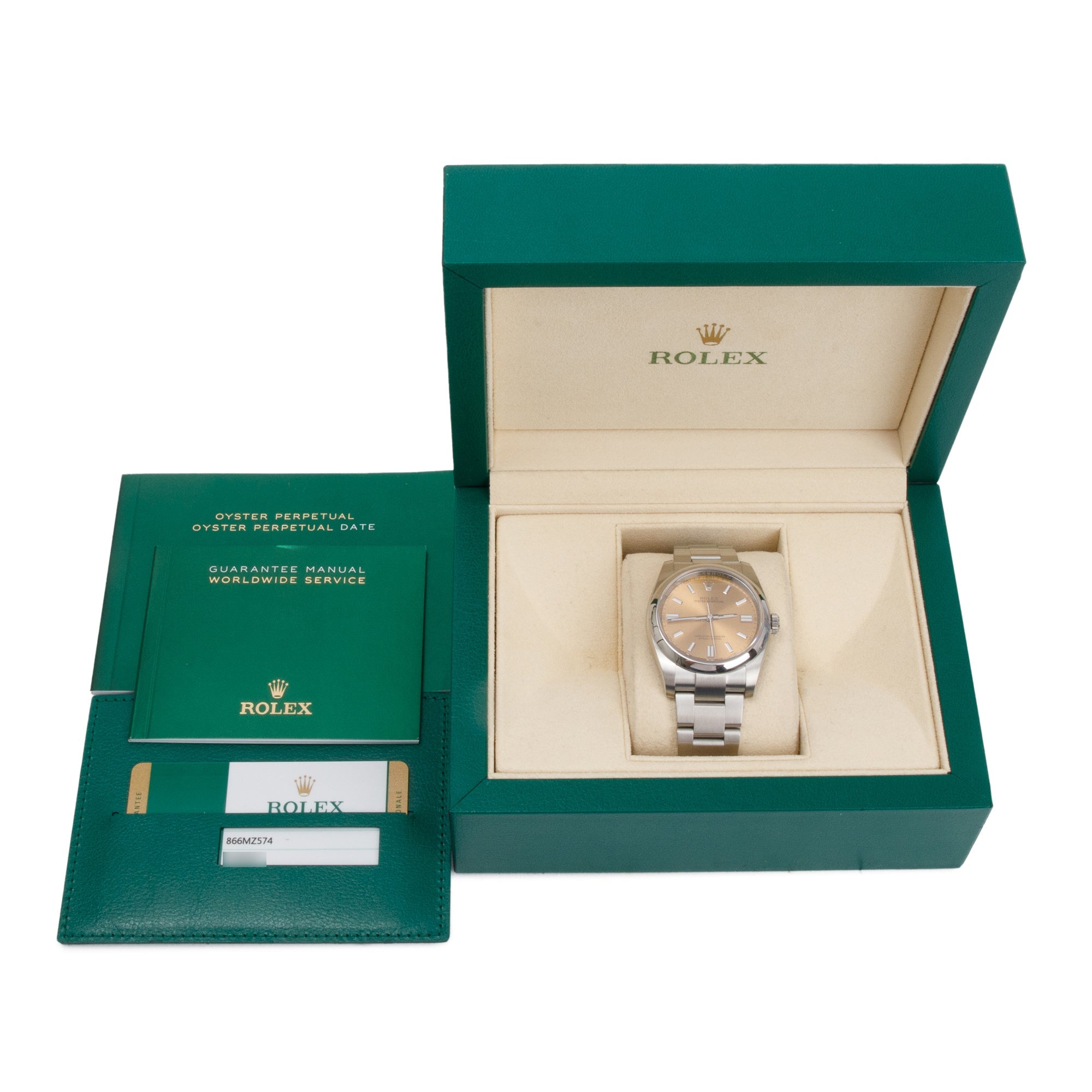 Rolex Stainless Steel Oyster Perpetual White Grape 36 MM Watch w/ Box & Papers