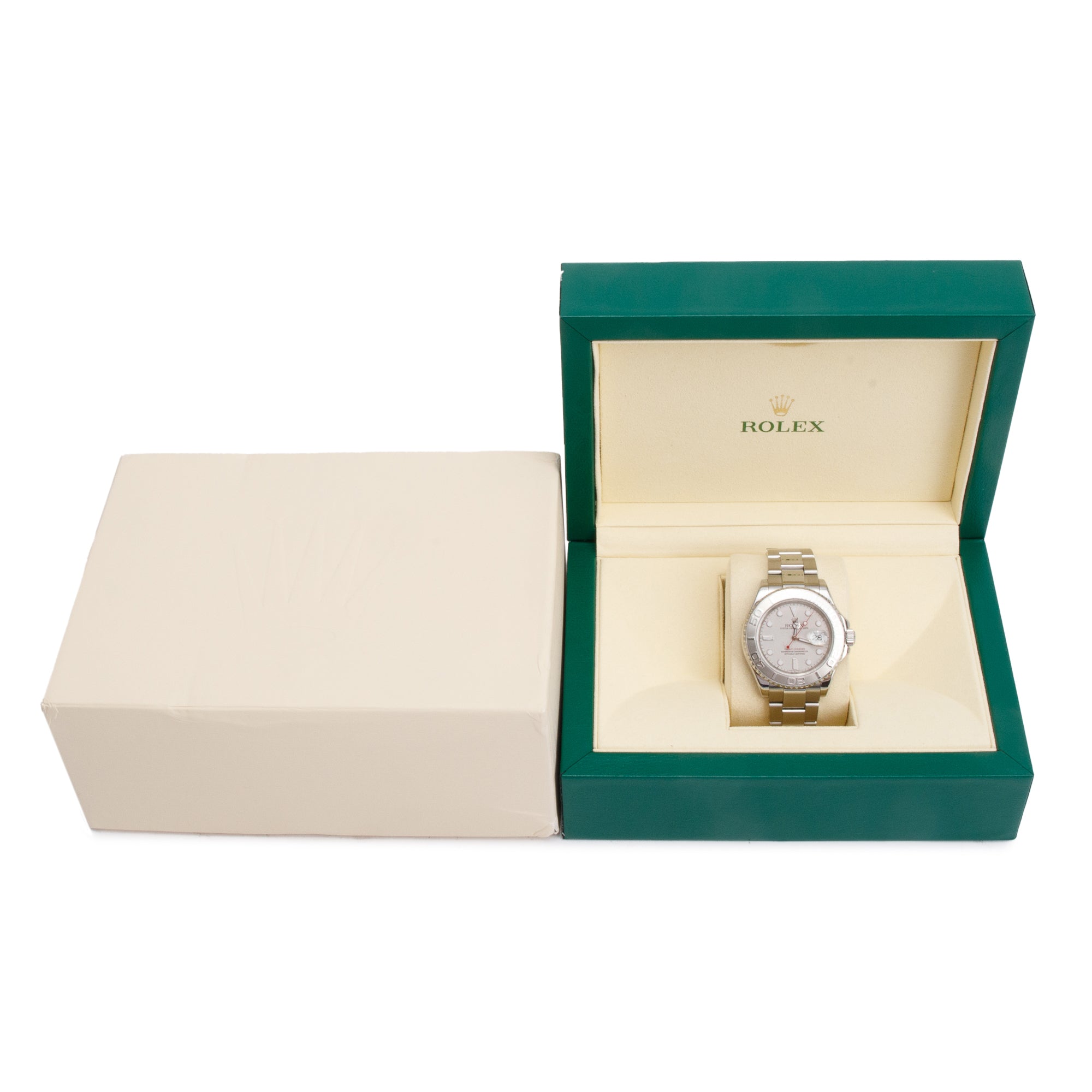 Rolex Stainless Steel & Platinum Yacht-Master Date 40 MM Automatic Watch 16622 w/ Box