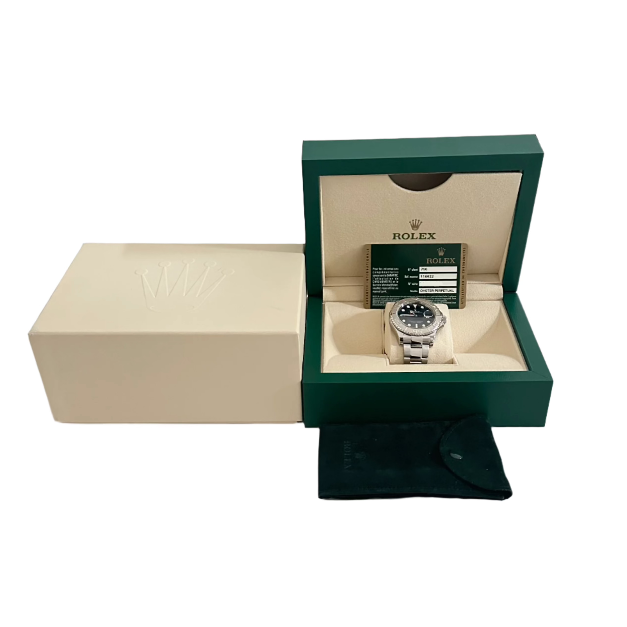 Rolex Stainless Steel & Platinum Yacht-Master Date 40 MM Automatic Watch Blue Dial 116622 w/ Box & Papers