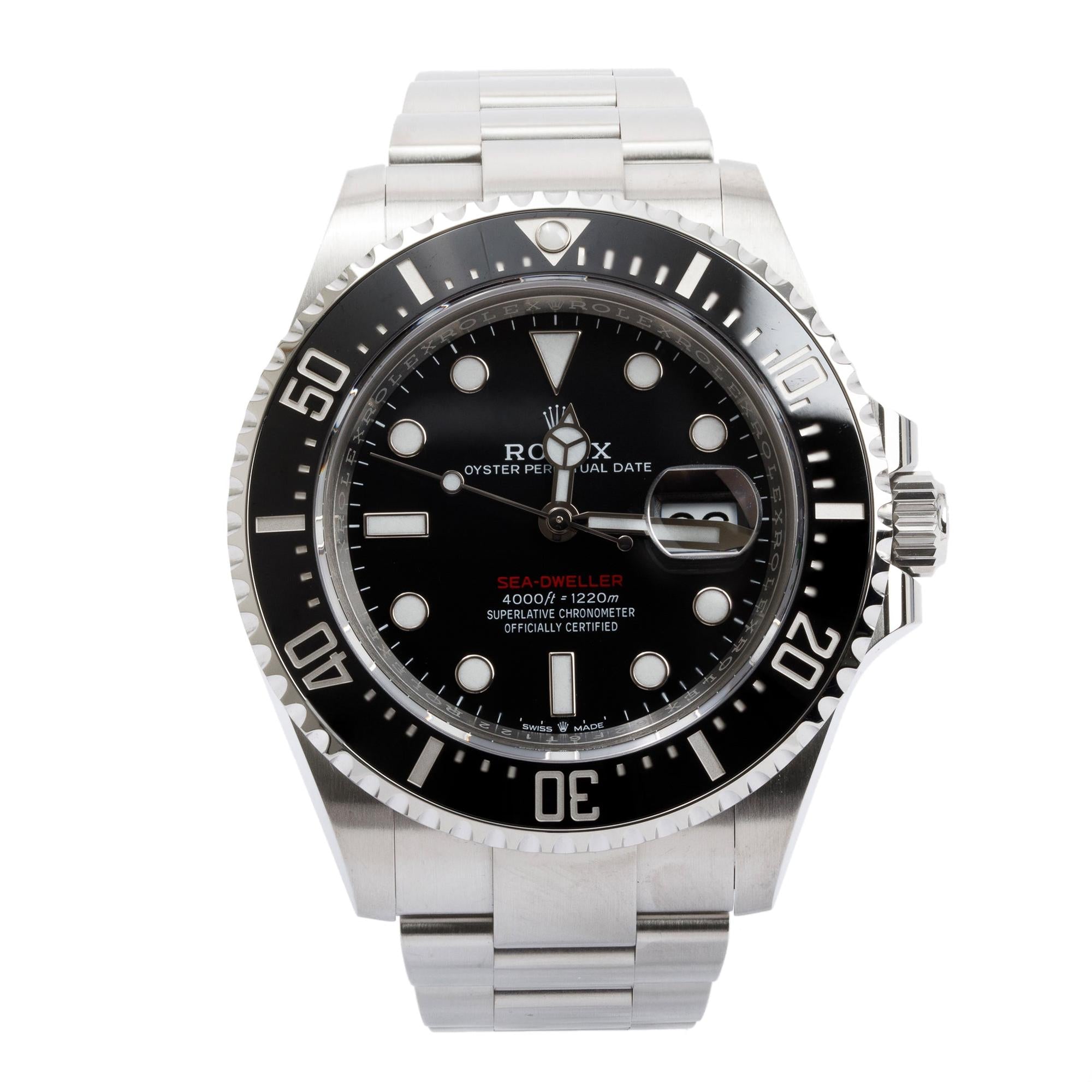 Rolex Stainless Steel Sea-Dweller 43 MM Automatic Watch w/ Papers