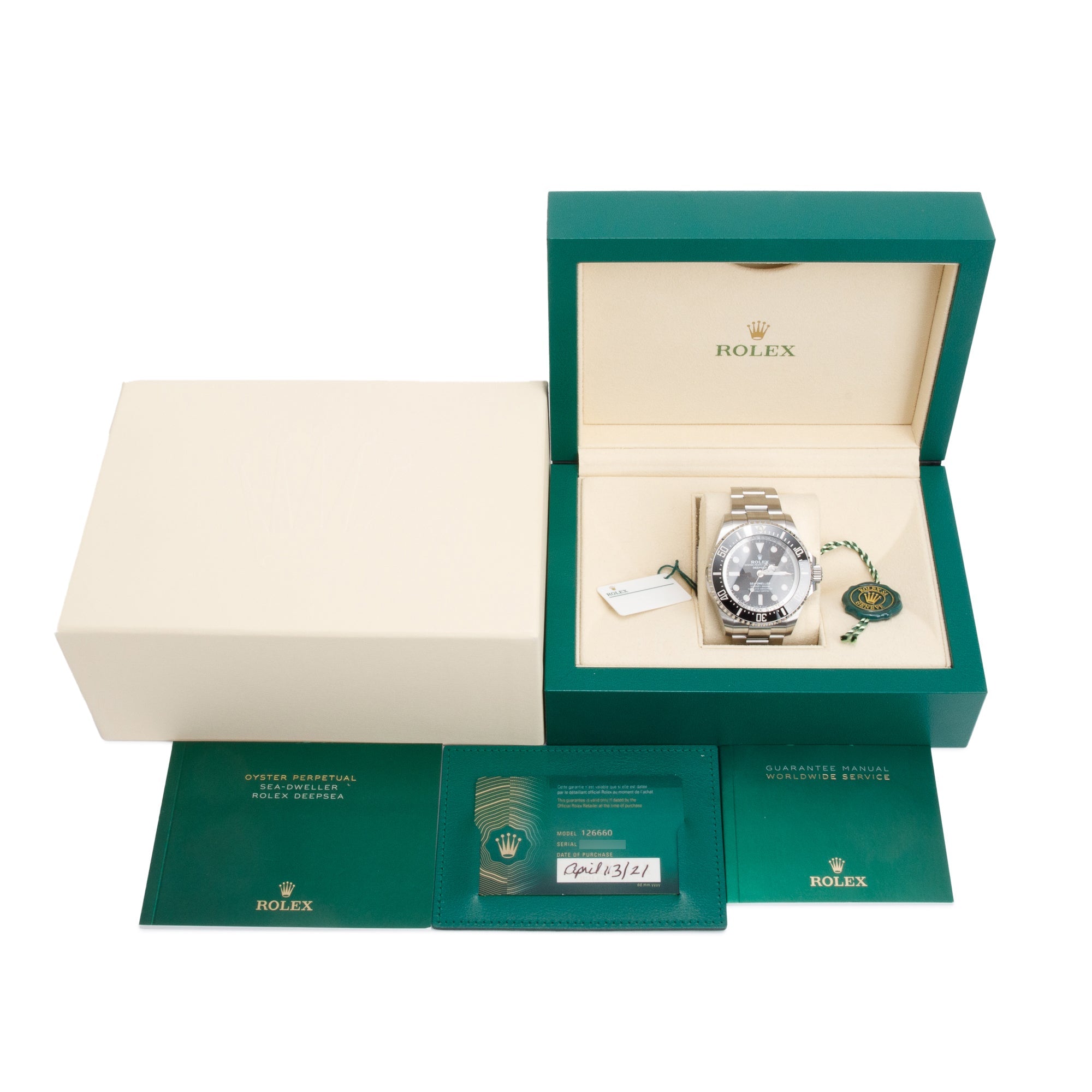 Rolex Stainless Steel Sea-Dweller Deepsea 44 MM Automatic Watch 126660 w/ Box & Papers