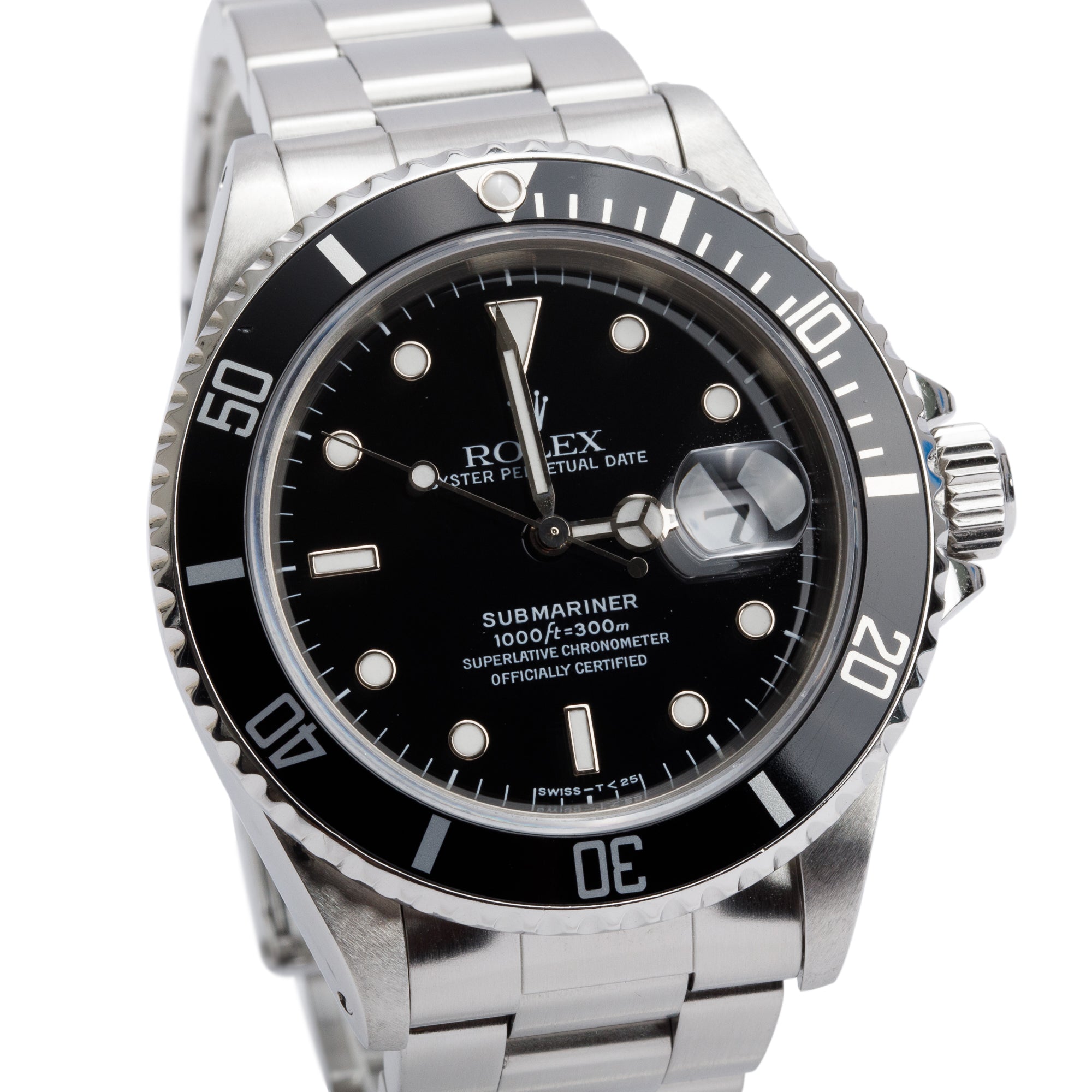 Rolex Stainless Steel Submariner Date 40 MM Watch 16610 w/ Box & Papers