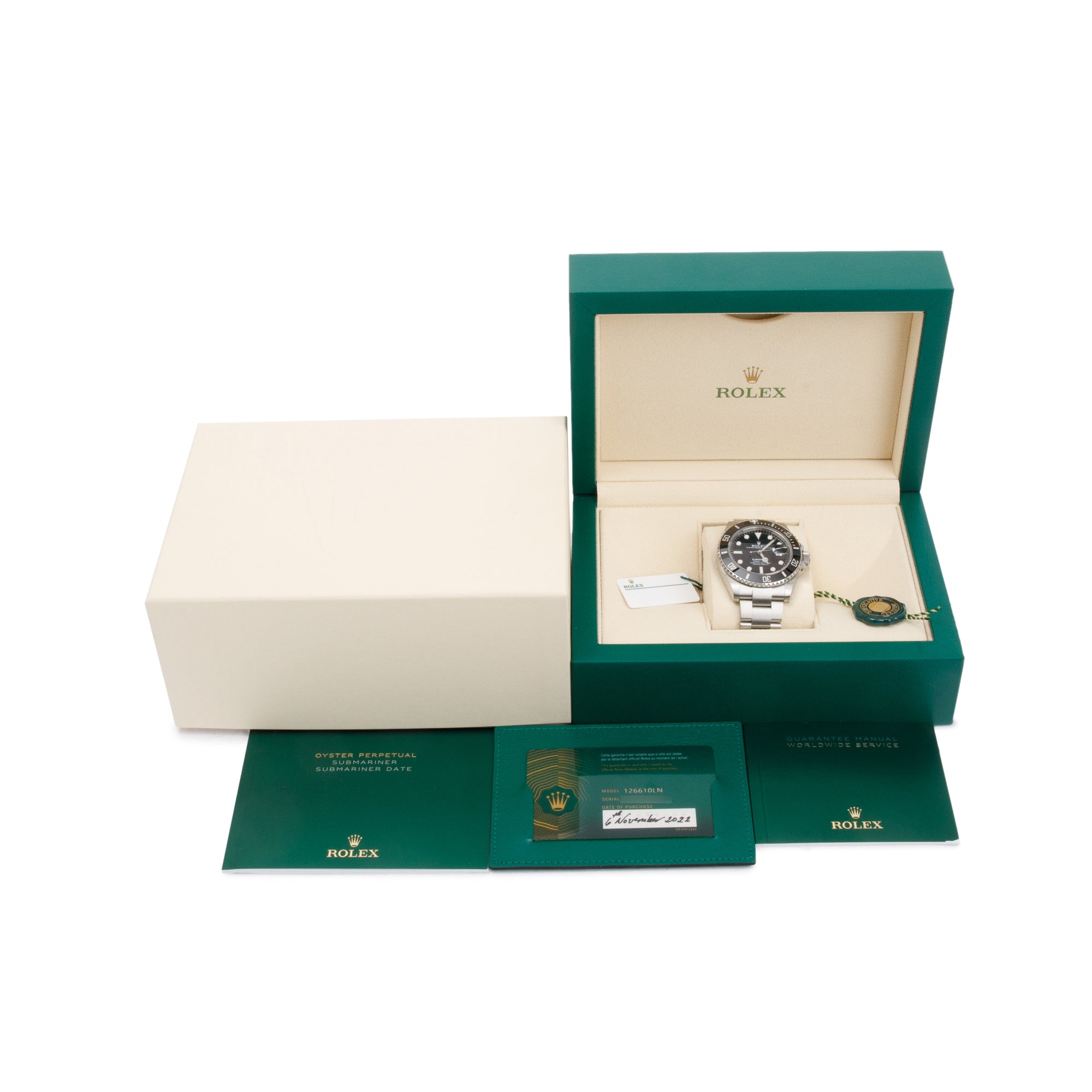 Rolex Stainless Steel Submariner Date 41 MM Automatic Watch w/ Box, Receipt & Papers