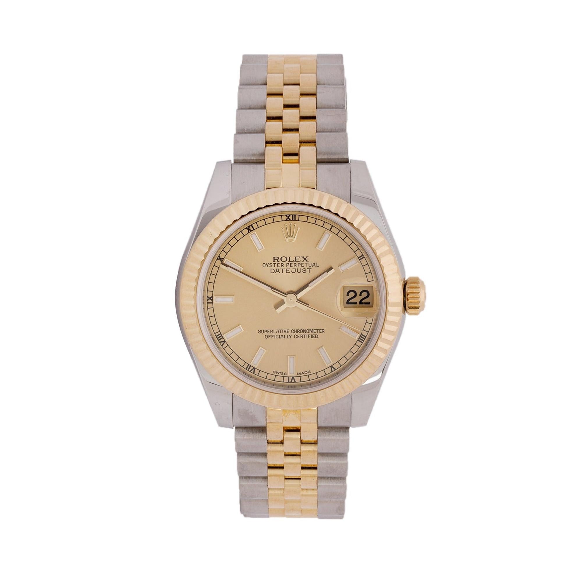 Rolex Two-Tone Datejust 31 MM Watch w/ Box & Papers