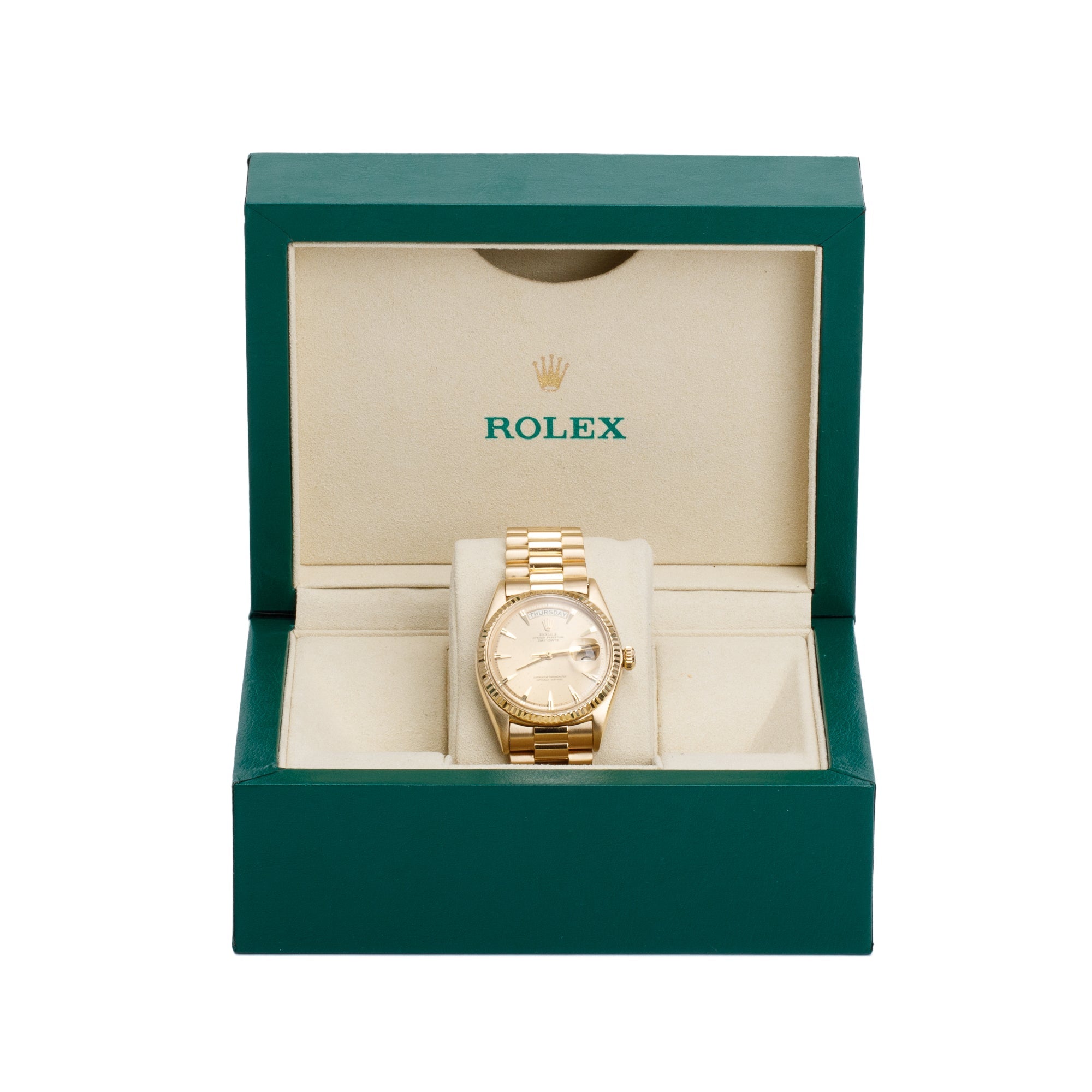 Rolex Vintage 18k Yellow Gold Day Date 36 MM President Watch 1803 w/ Box