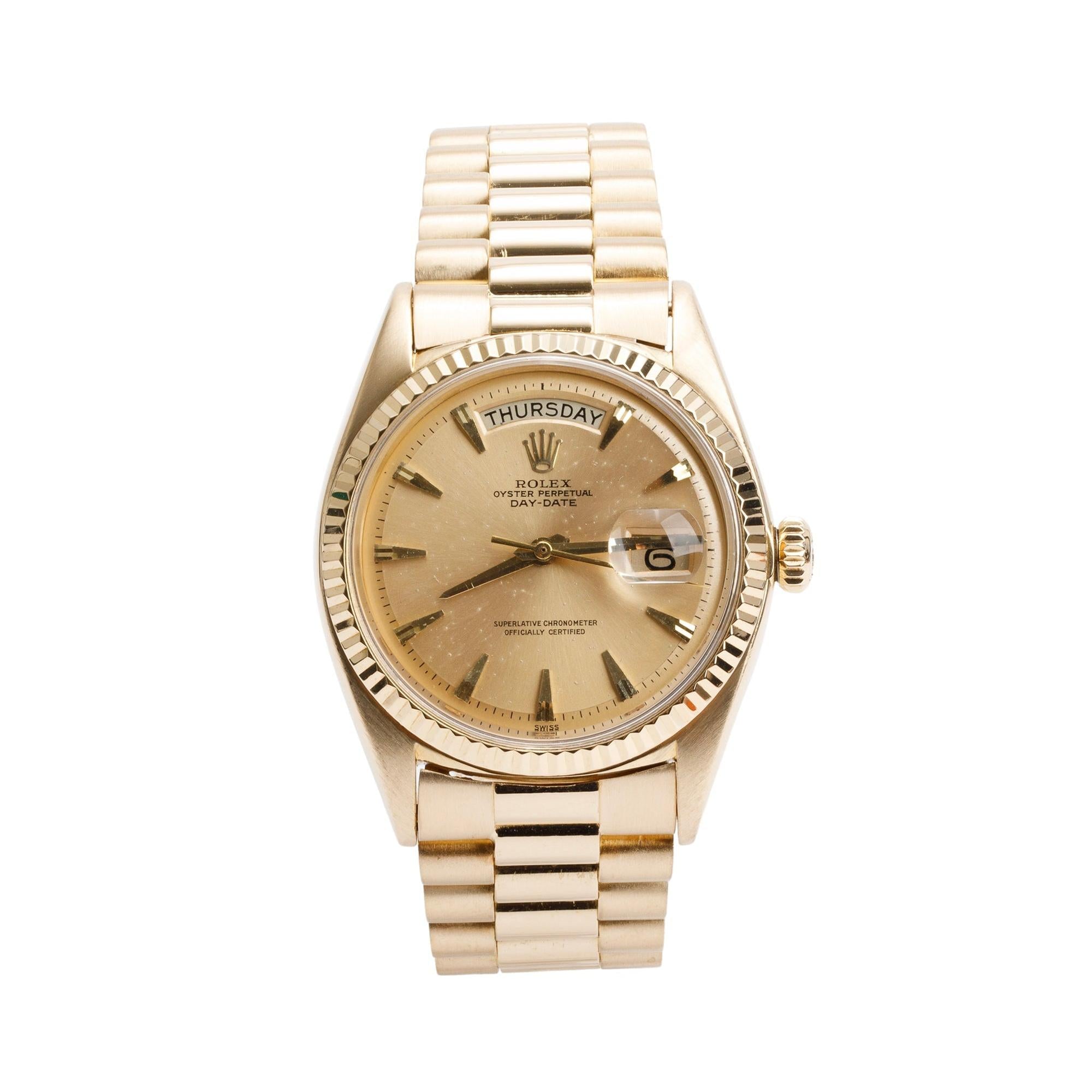 Rolex Vintage 18k Yellow Gold Day Date 36 MM President Watch 1803 w/ Box