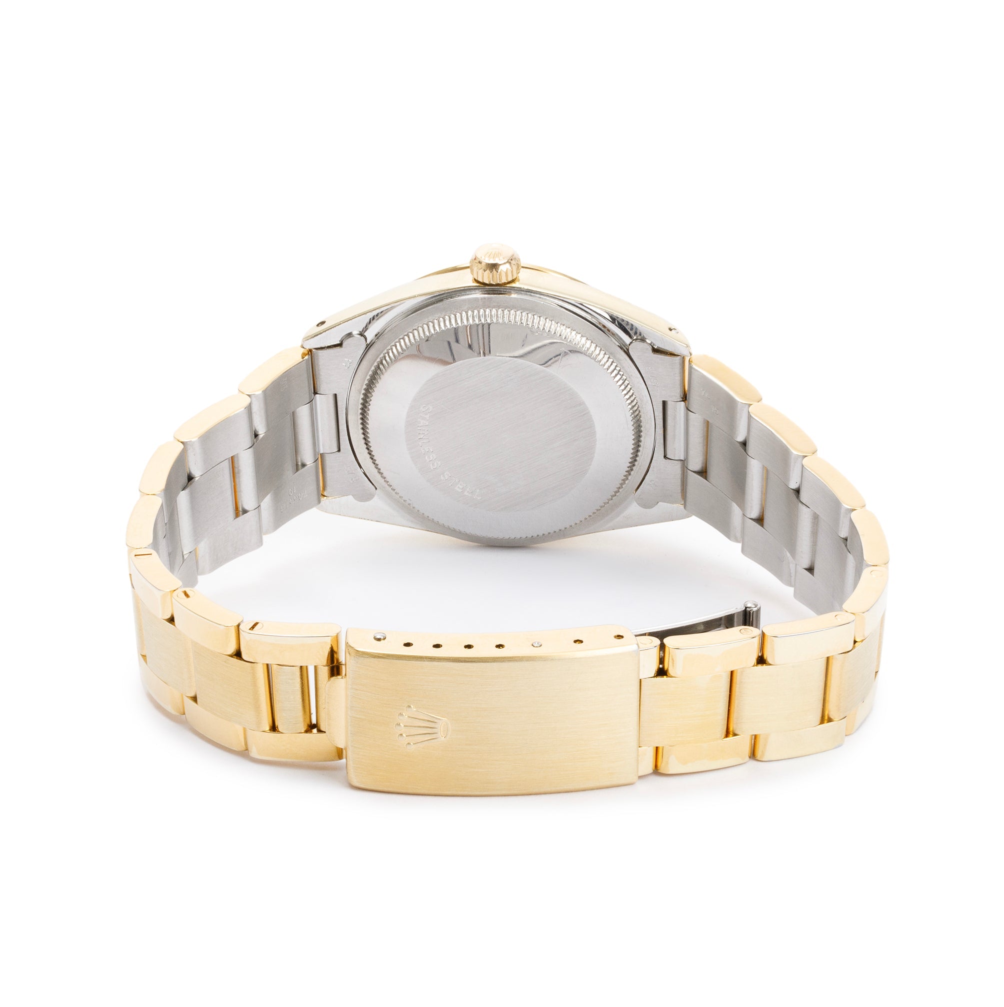 Rolex Vintage Gold-Plated Stainless Steel Oyster Perpetual Date 34 MM Watch w/ Box & Papers