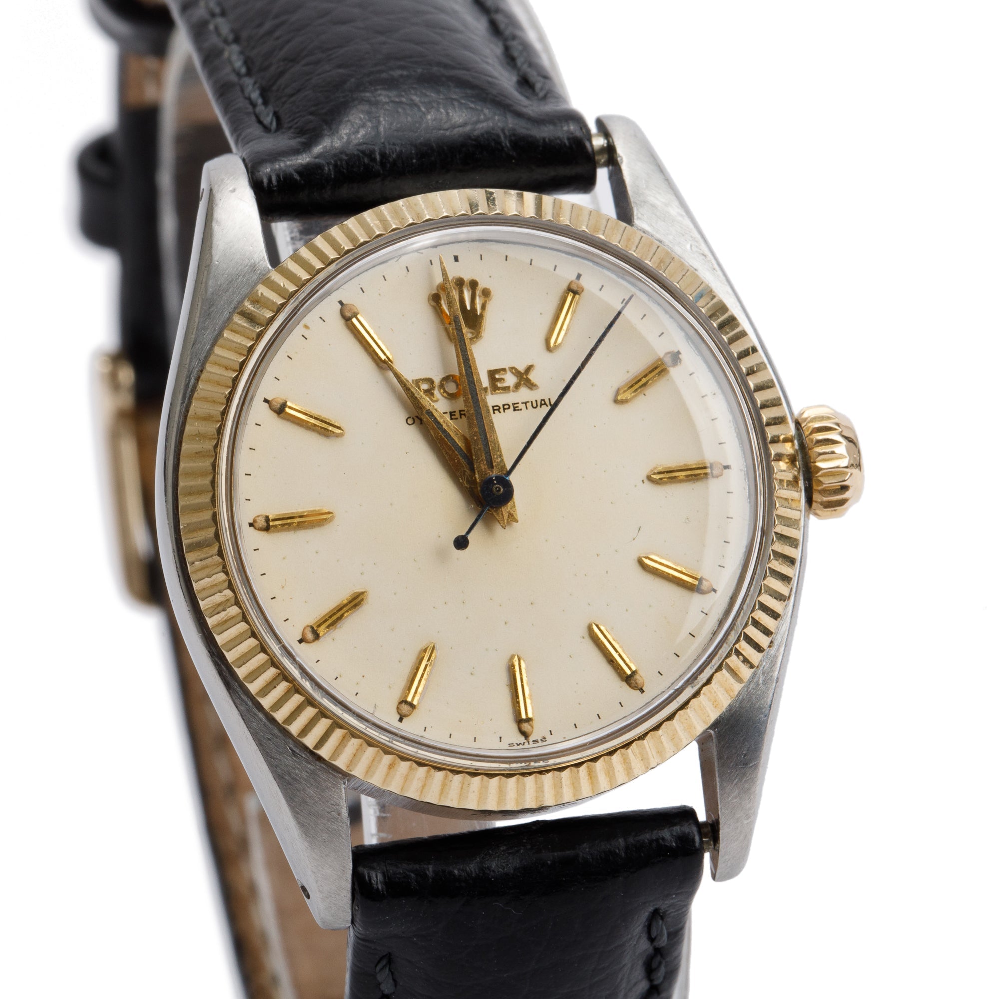 Rolex Vintage Stainless Steel & 14k Yellow Gold Oyster Perpetual 31 MM Watch 6551