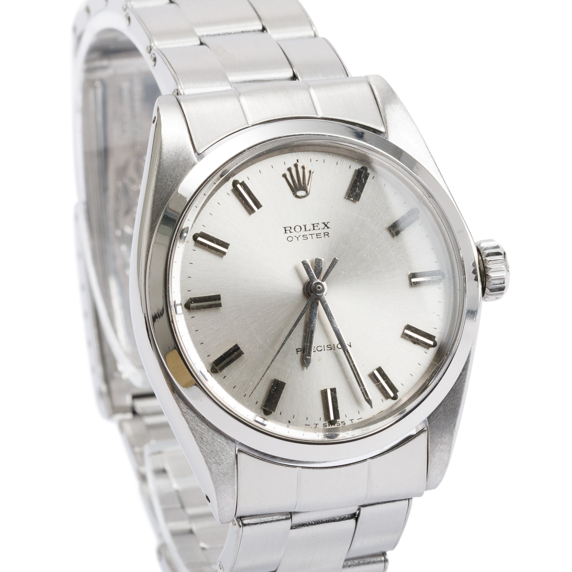 Rolex Vintage Stainless Steel Oyster Precision Manual 34 MM Watch