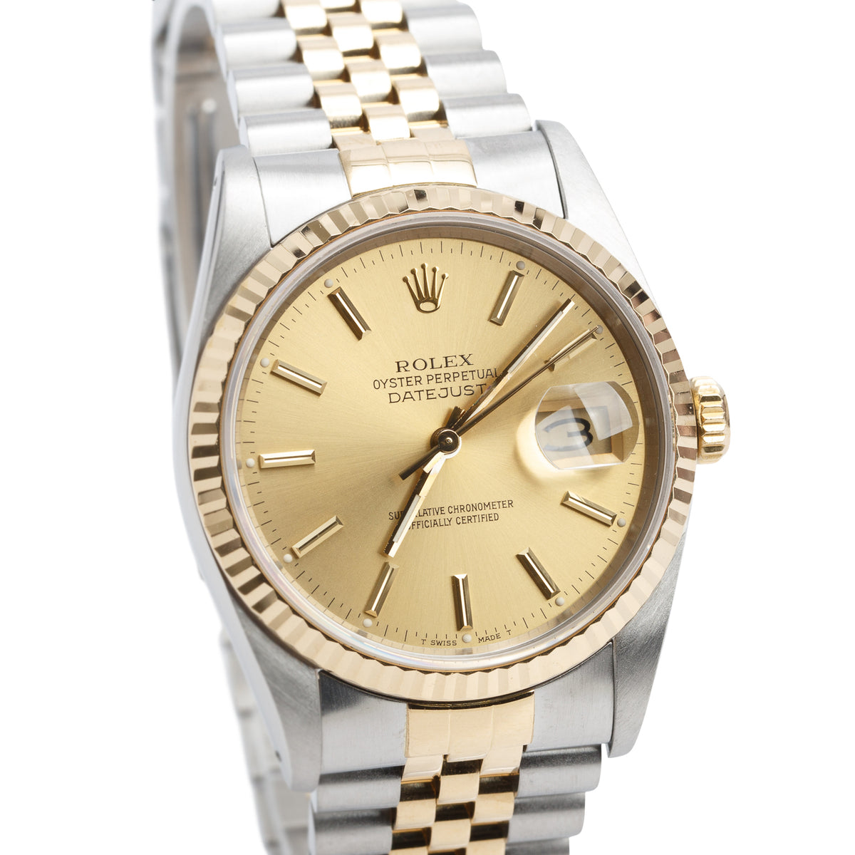 Rolex Stainless Steel & 18k Yellow Gold Datejust 36 MM Automatic Watch Gold Dial 16233