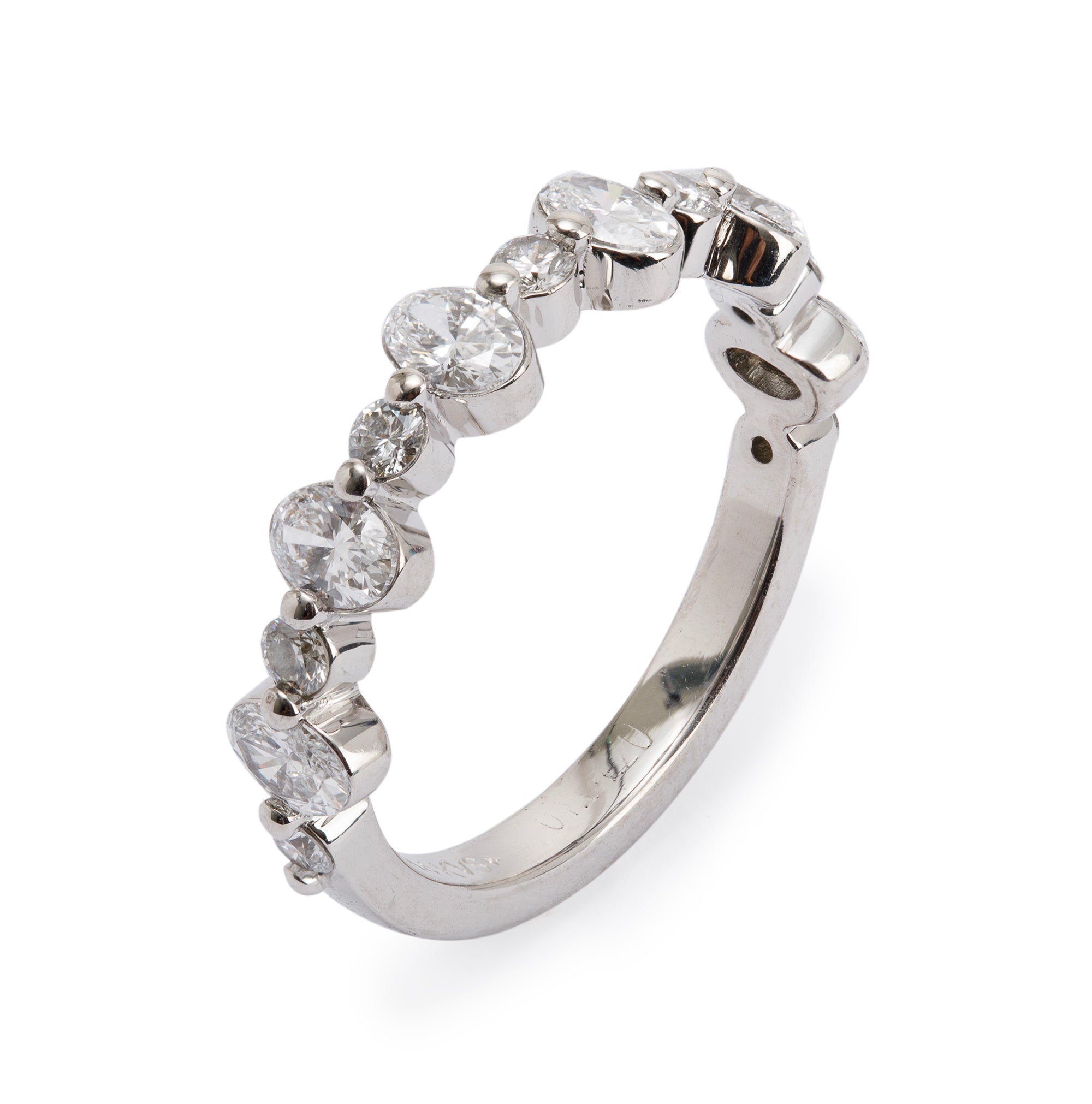 14k White Gold Diamond Band Ring