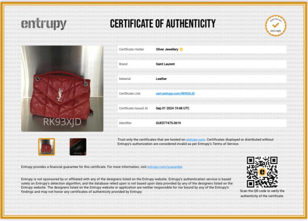 Saint Laurent 2019 Red Nappa Leather Medium Puffer Loulou Shoulder Bag