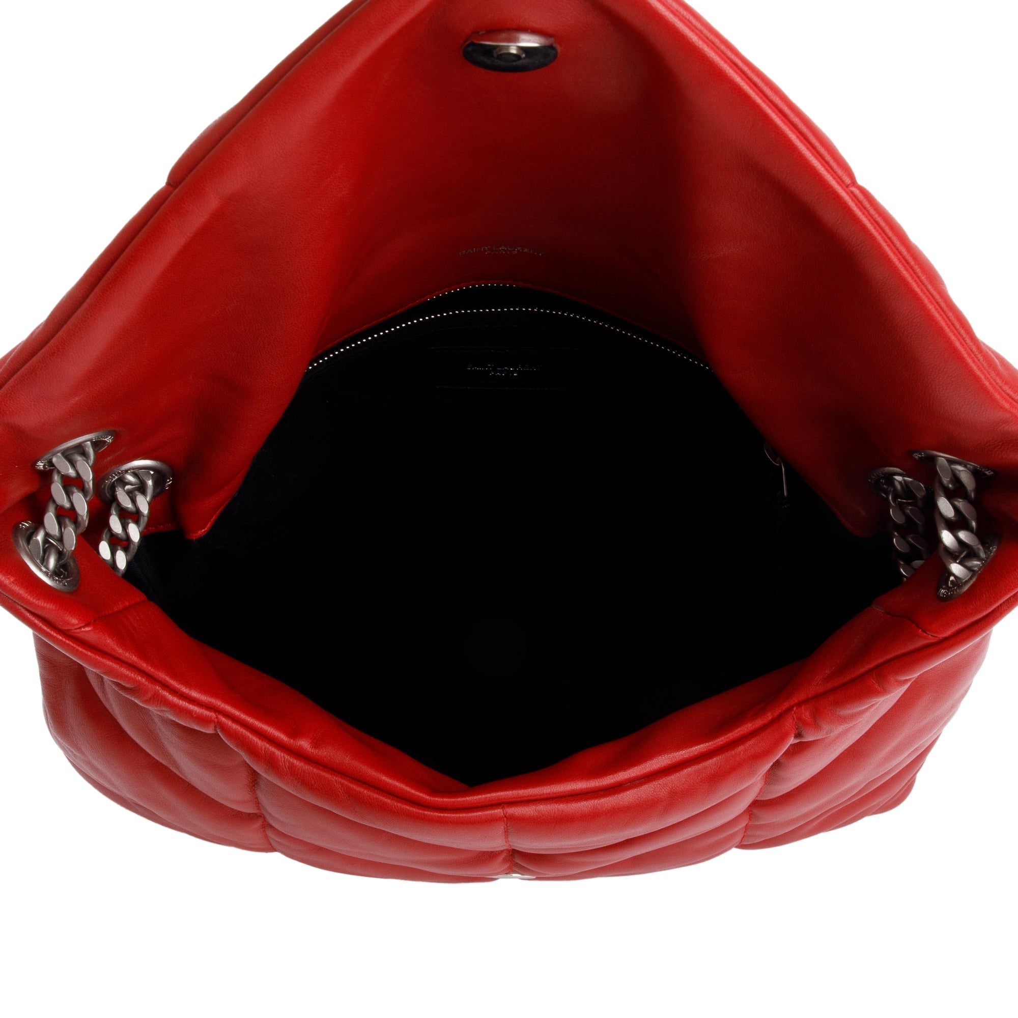 Saint Laurent 2019 Red Nappa Leather Medium Puffer Loulou Shoulder Bag