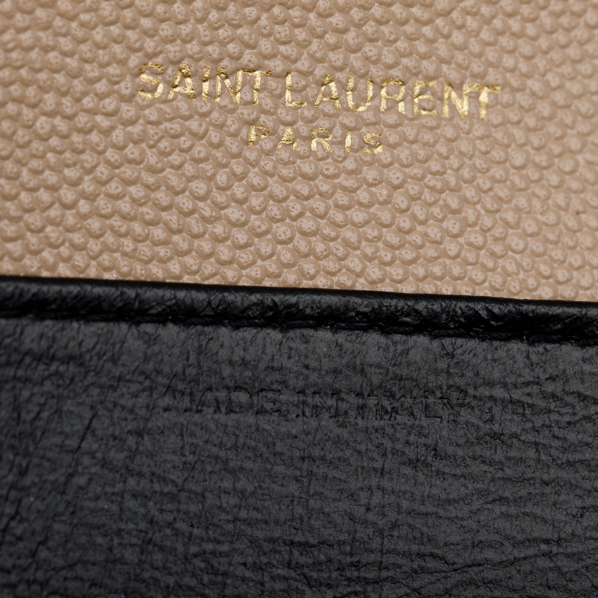 Saint Laurent 2020 Beige Grain De Poudre Leather Uptown Chain Wallet w/ Box & Insert