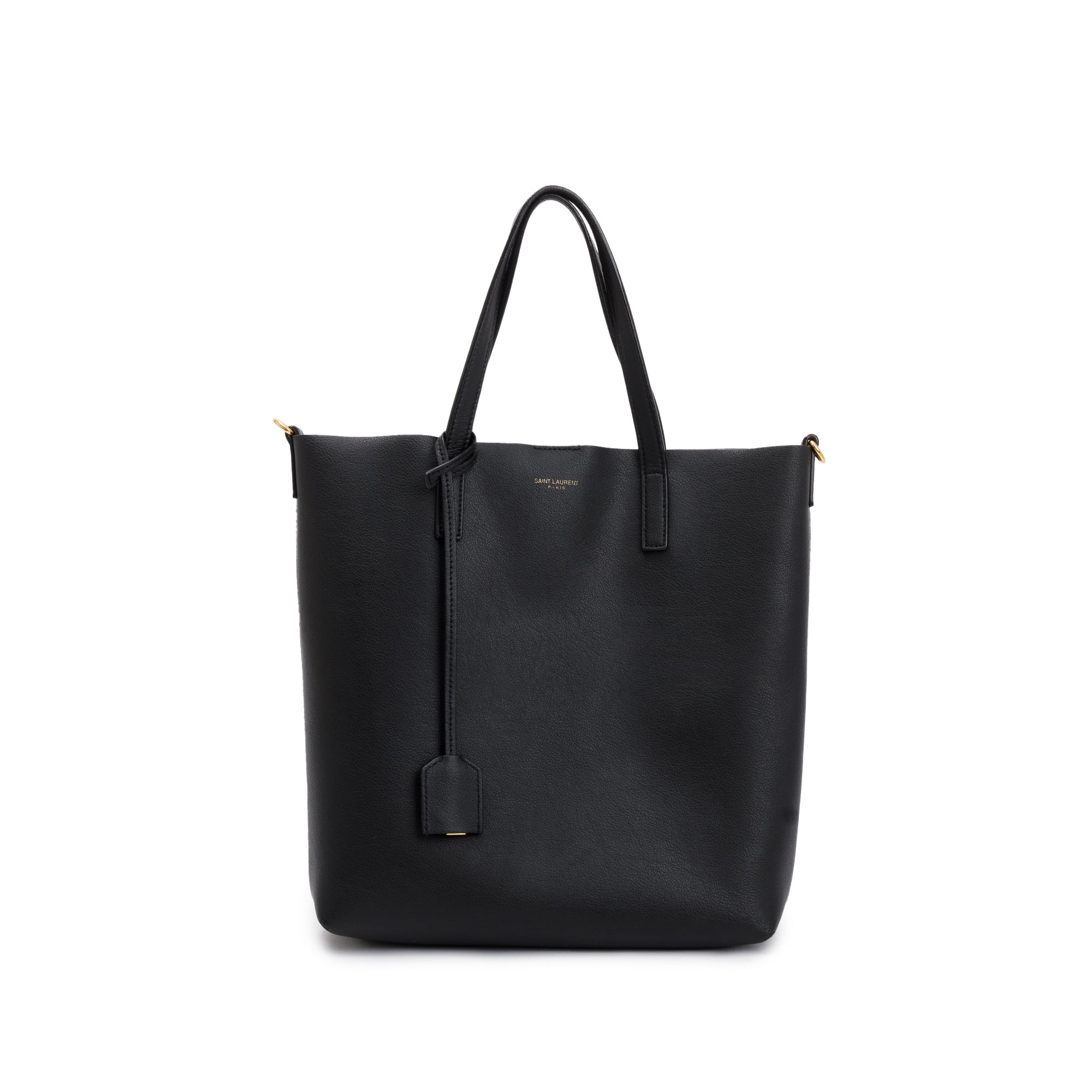 Saint Laurent 2020 Black Calfskin Leather Toy Shopping Tote w/ Strap & Box