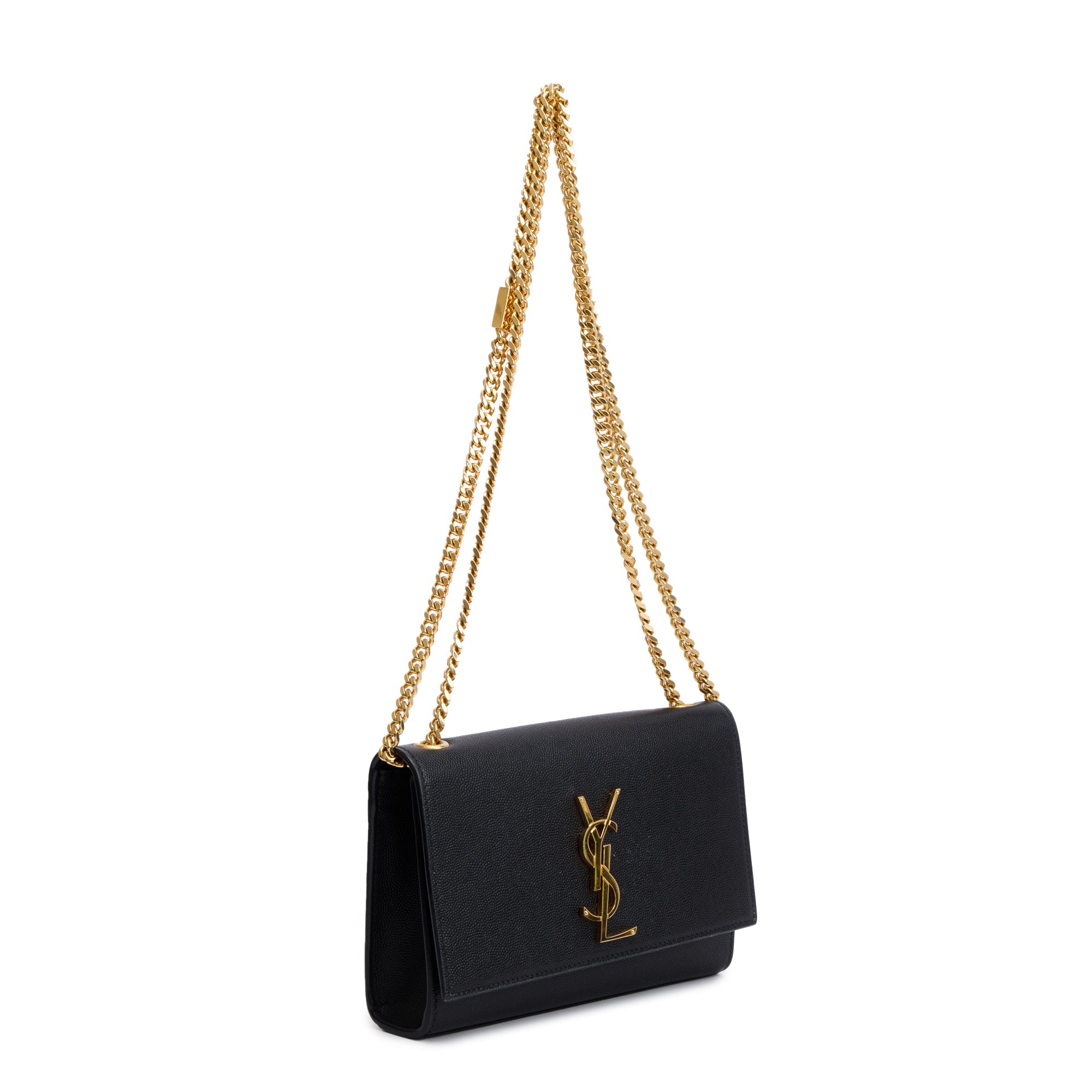 Saint Laurent 2020 Black Grain De Poudre Leather Small Kate Bag
