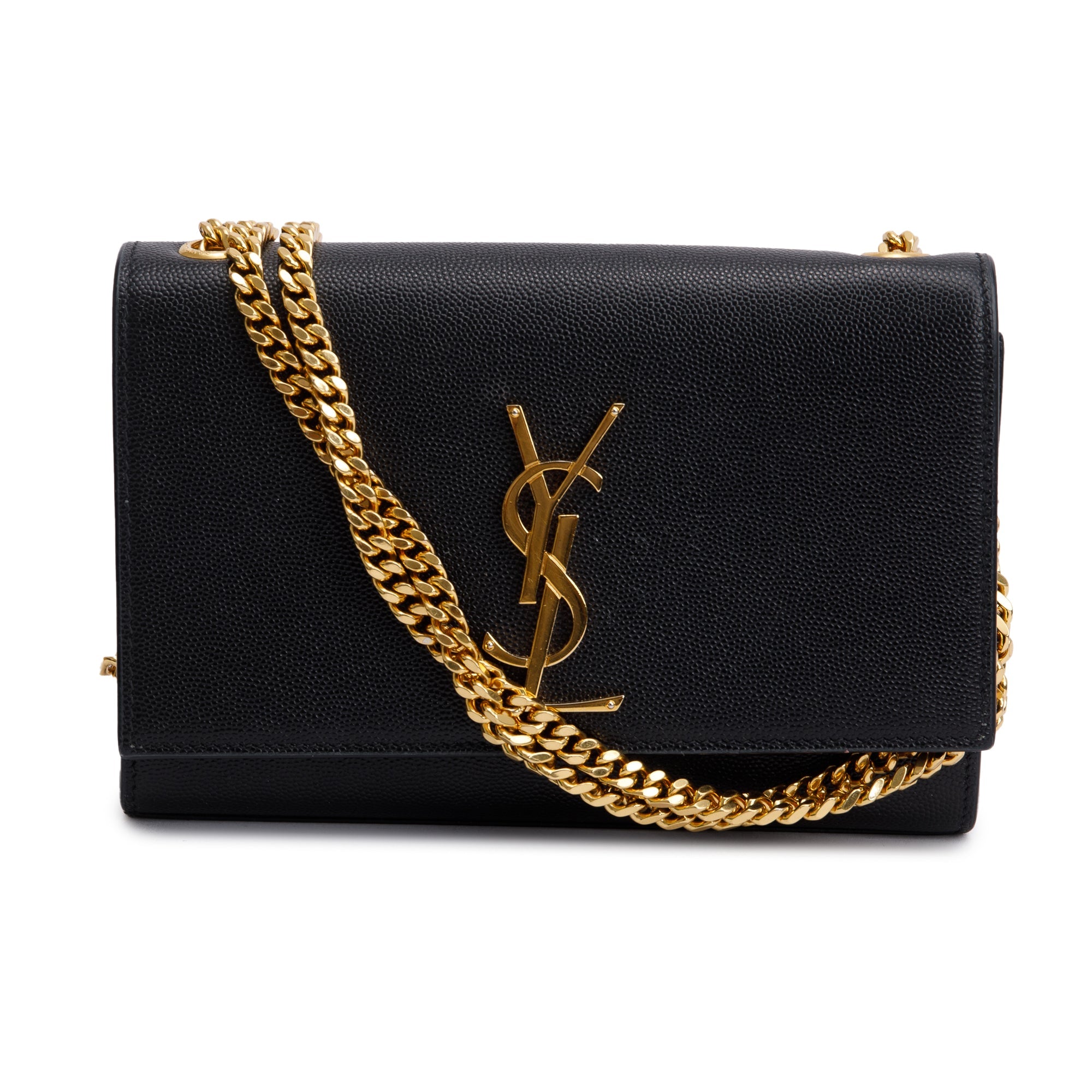 Saint Laurent 2020 Black Grain De Poudre Leather Small Kate Bag
