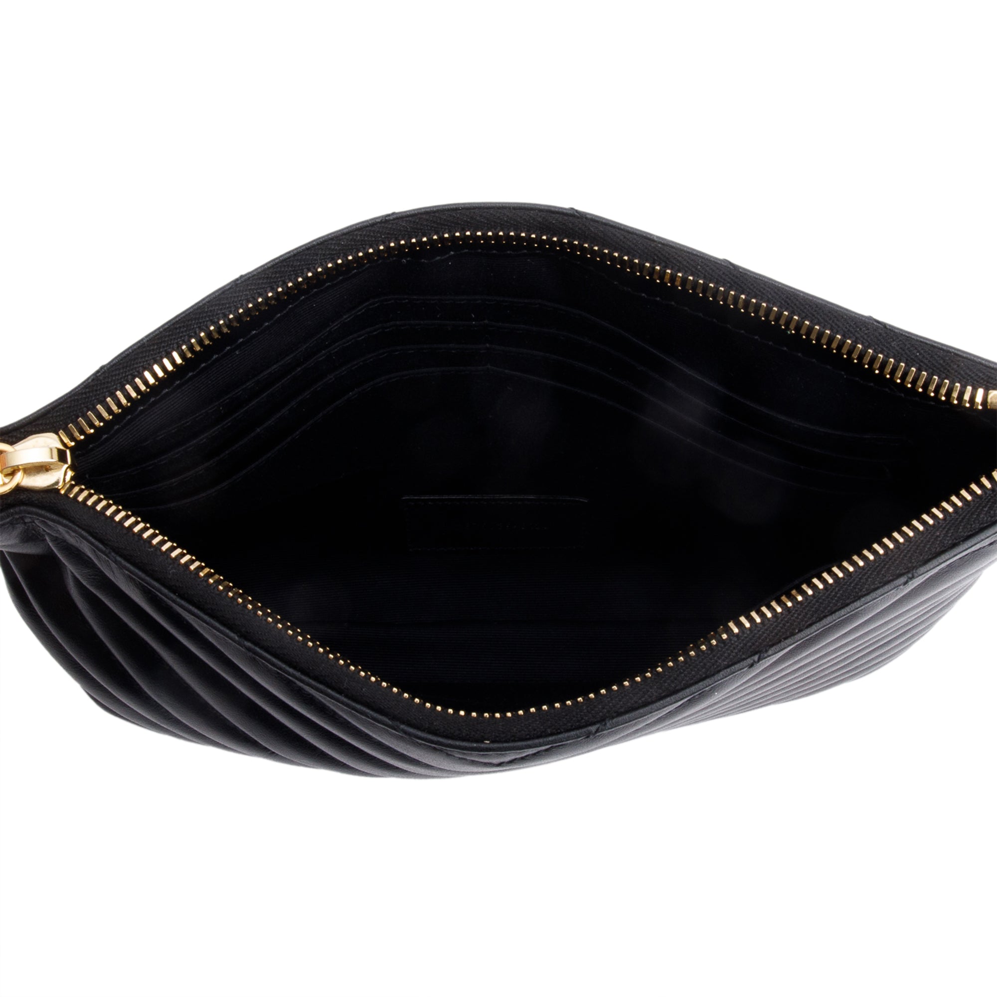 Saint Laurent 2020 Black Leather Cassandre Matelasse A5 Pouch w/ Box & Strap