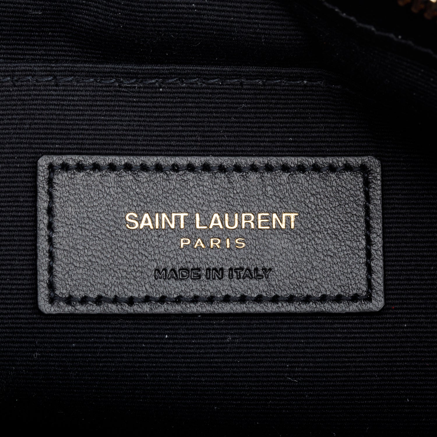 Saint Laurent 2020 Black Leather Cassandre Matelasse A5 Pouch w/ Box & Strap