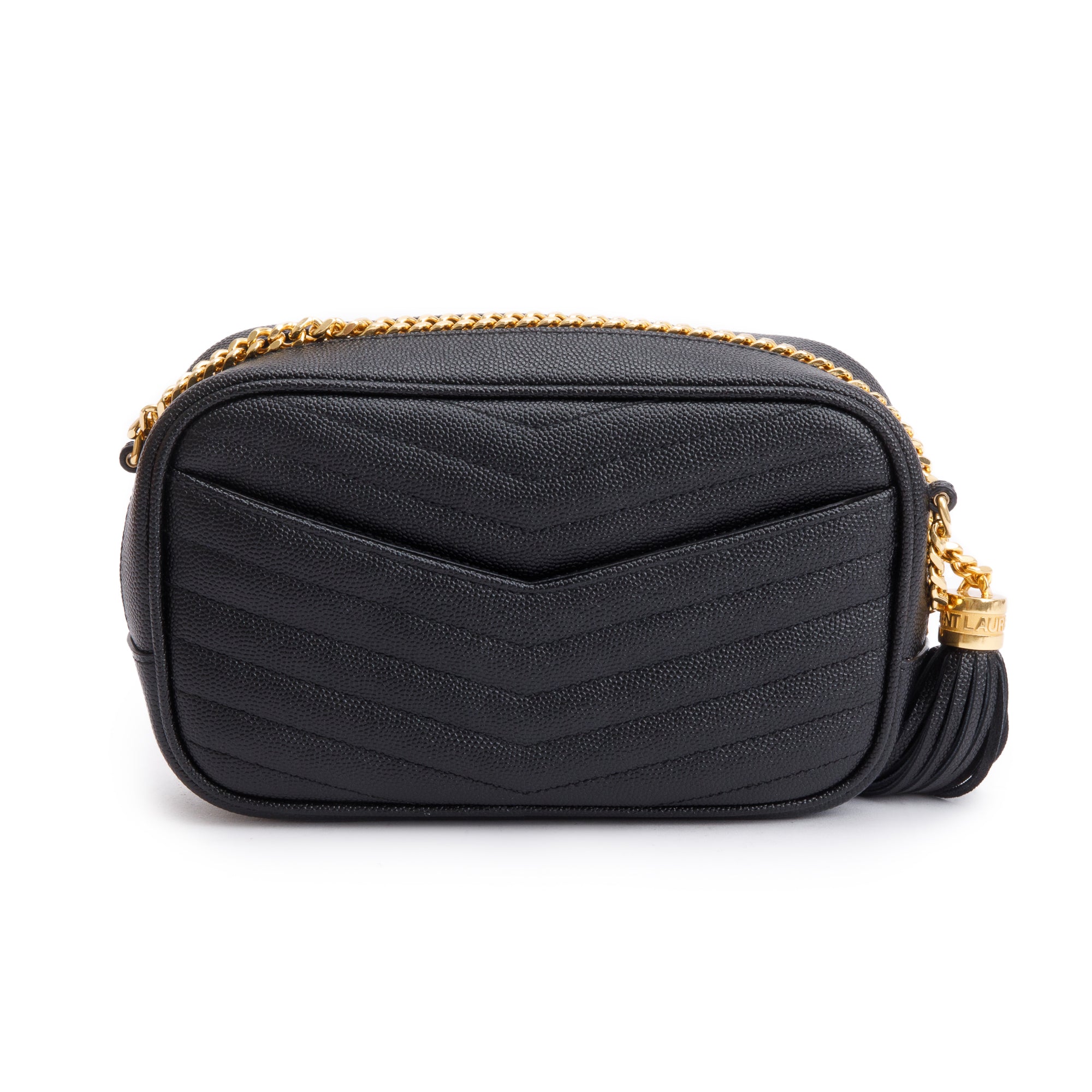 Saint Laurent 2020 Black Quilted Leather Mini Lou Camera Bag w/ Box