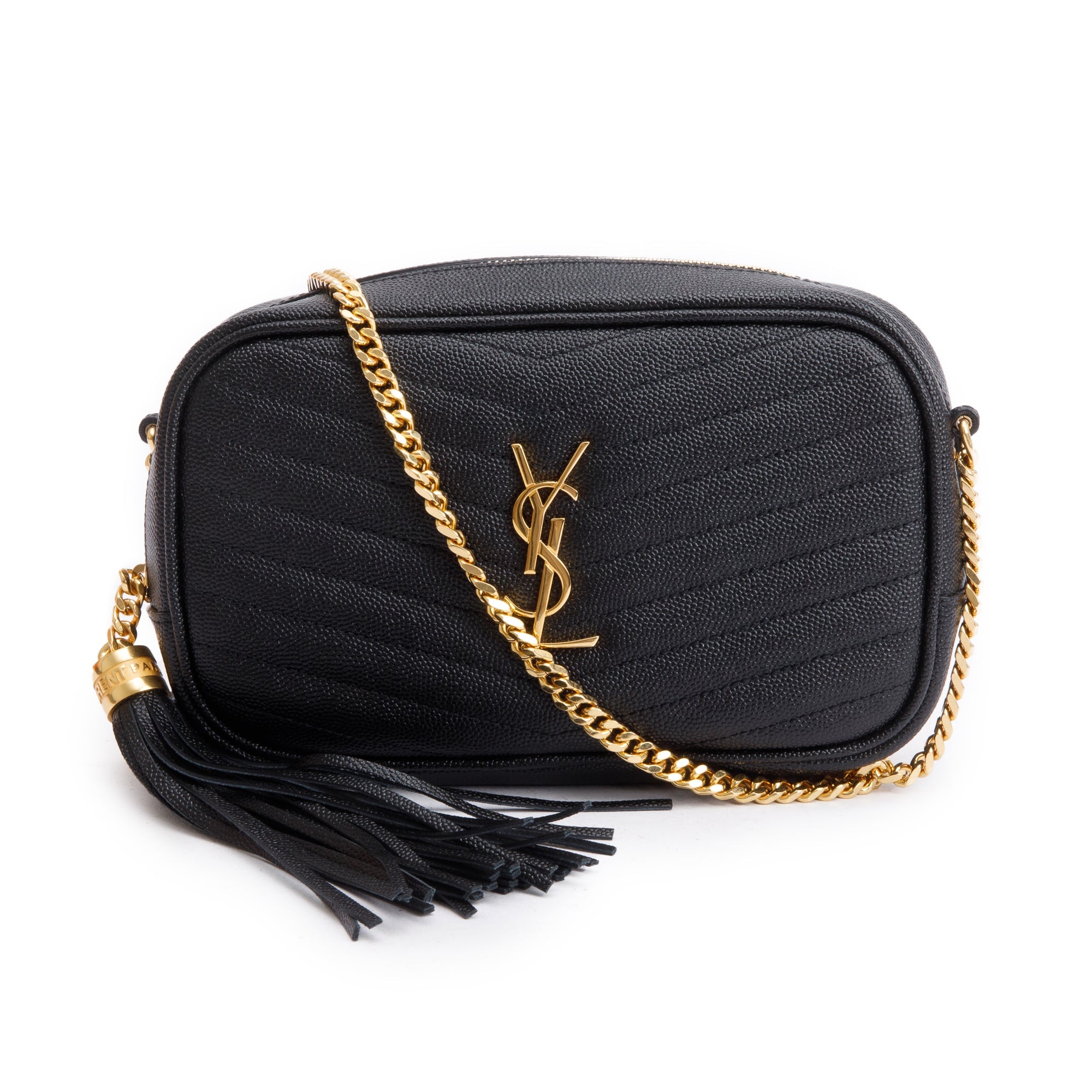 Saint Laurent 2020 Black Quilted Leather Mini Lou Camera Bag w/ Box