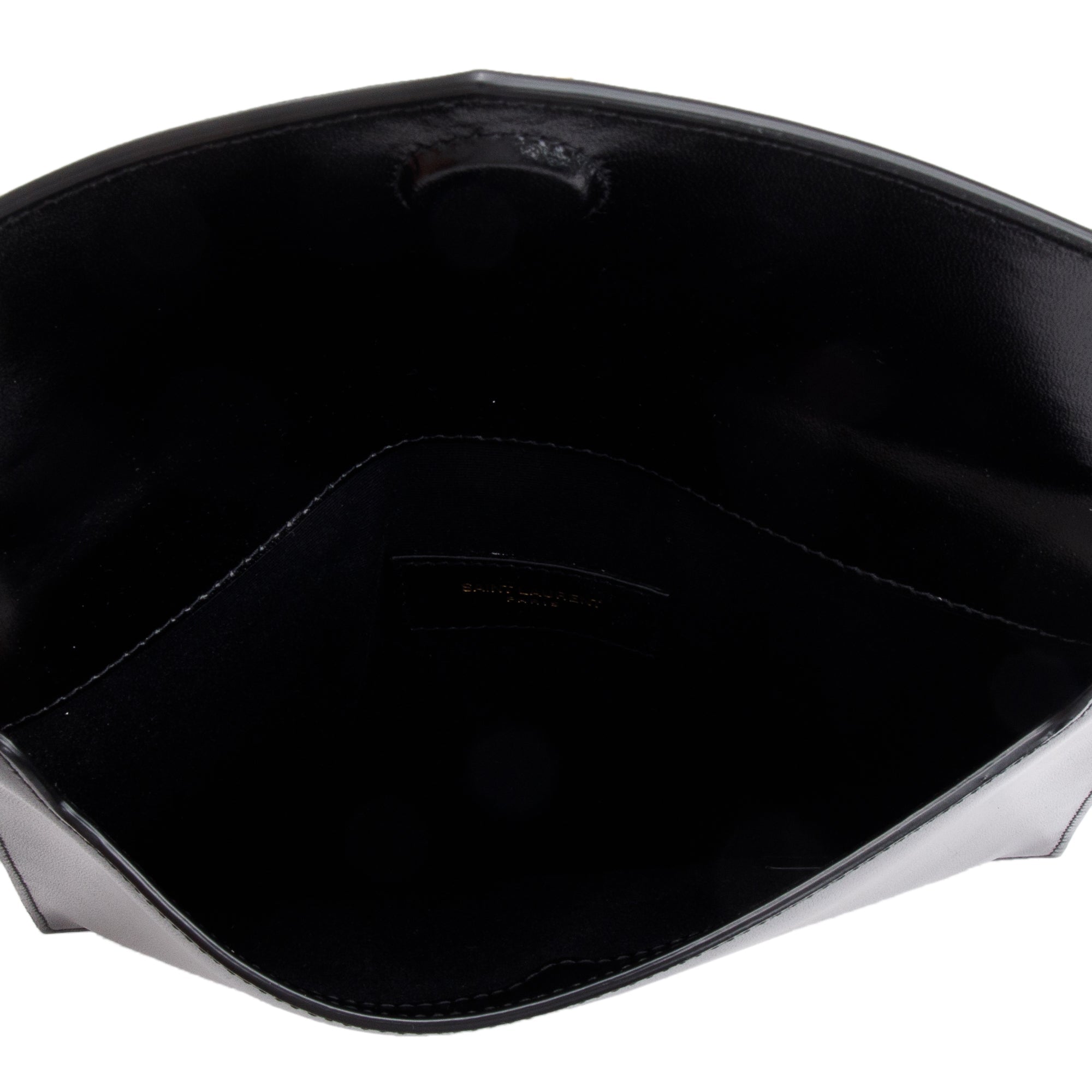 Saint Laurent 2020 Black Smooth Shiny Leather Baby Uptown Pouch w/ Box