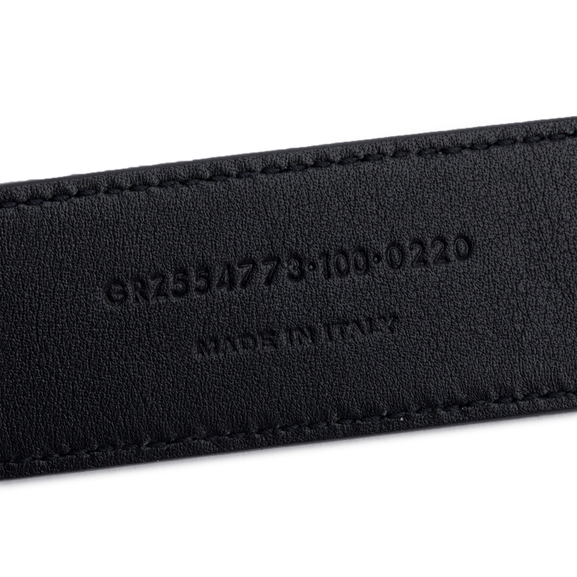 Saint Laurent 2020 Calfskin Leather Square Buckle Cassandre Belt 100 w/ Box